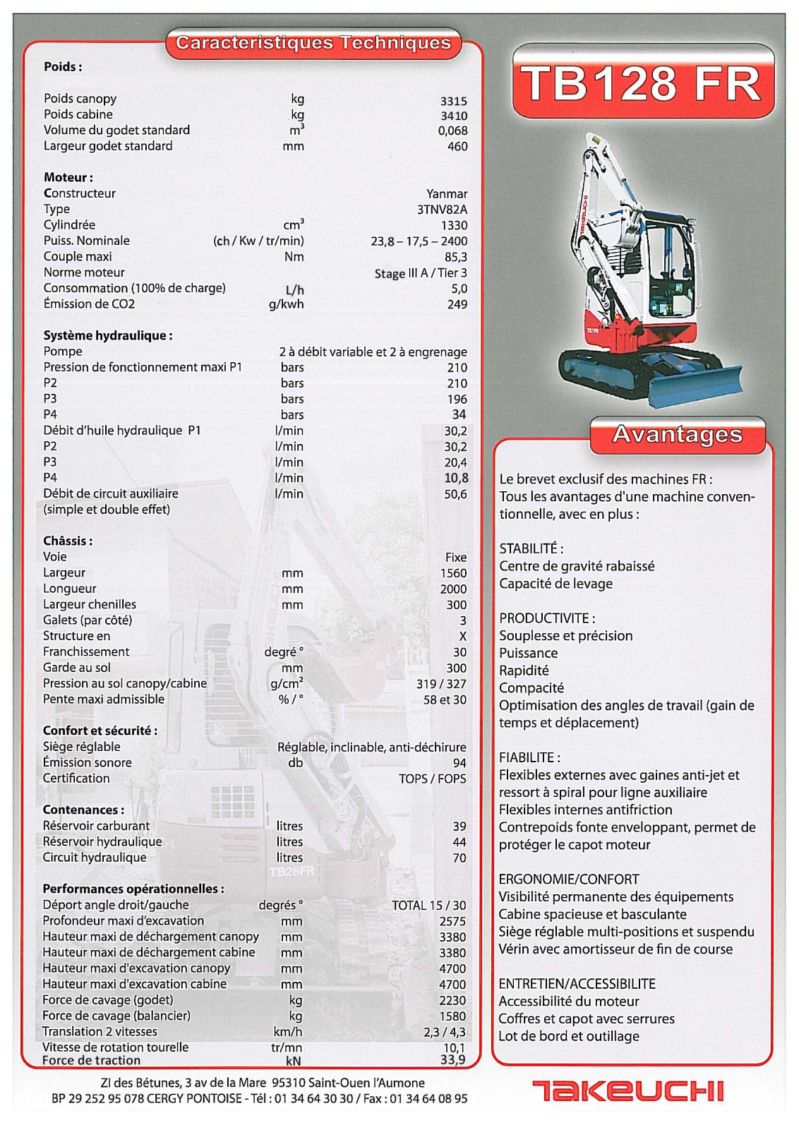 TAKEUCHI TB 128 FR User Manual