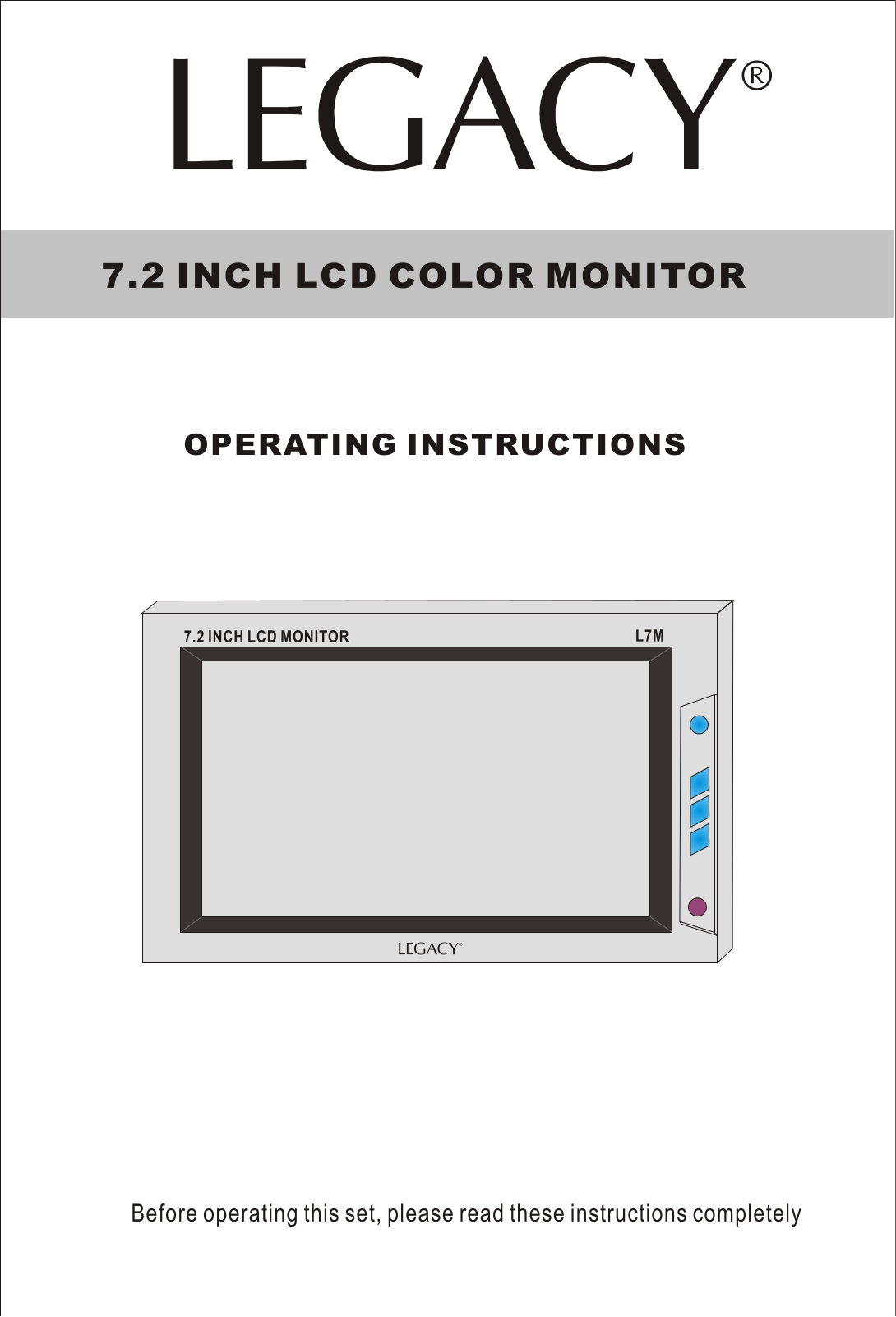 Legacy Car Audio L7M User Manual