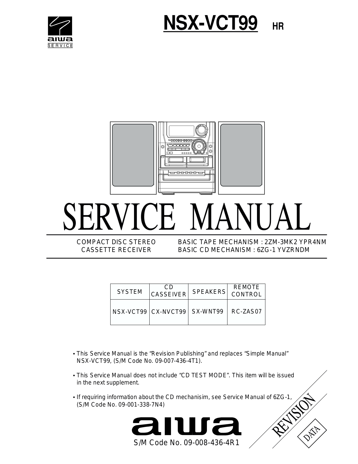 Aiwa NSX-VCT99 Service Manual