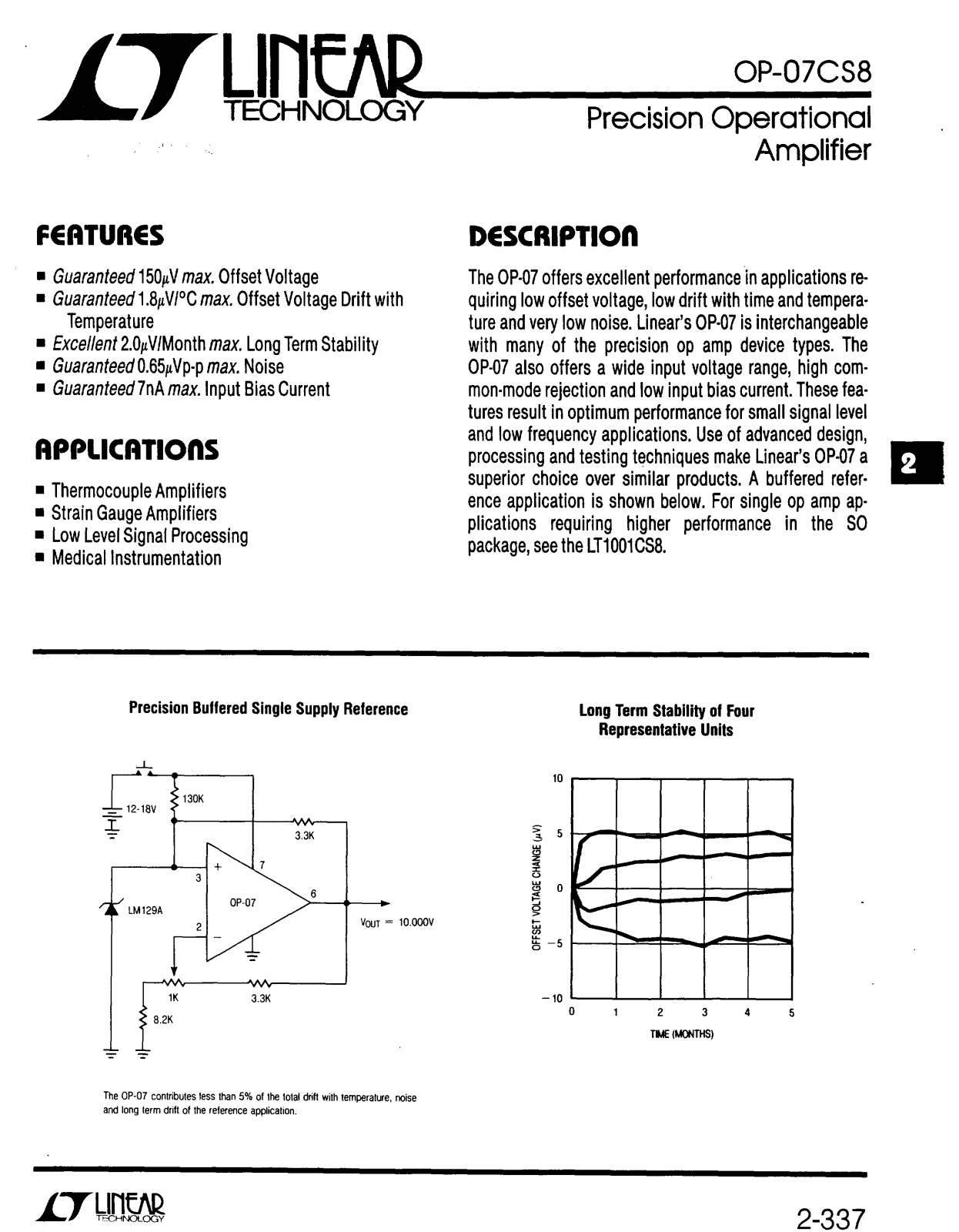 Linear Technology OP07 Datasheet