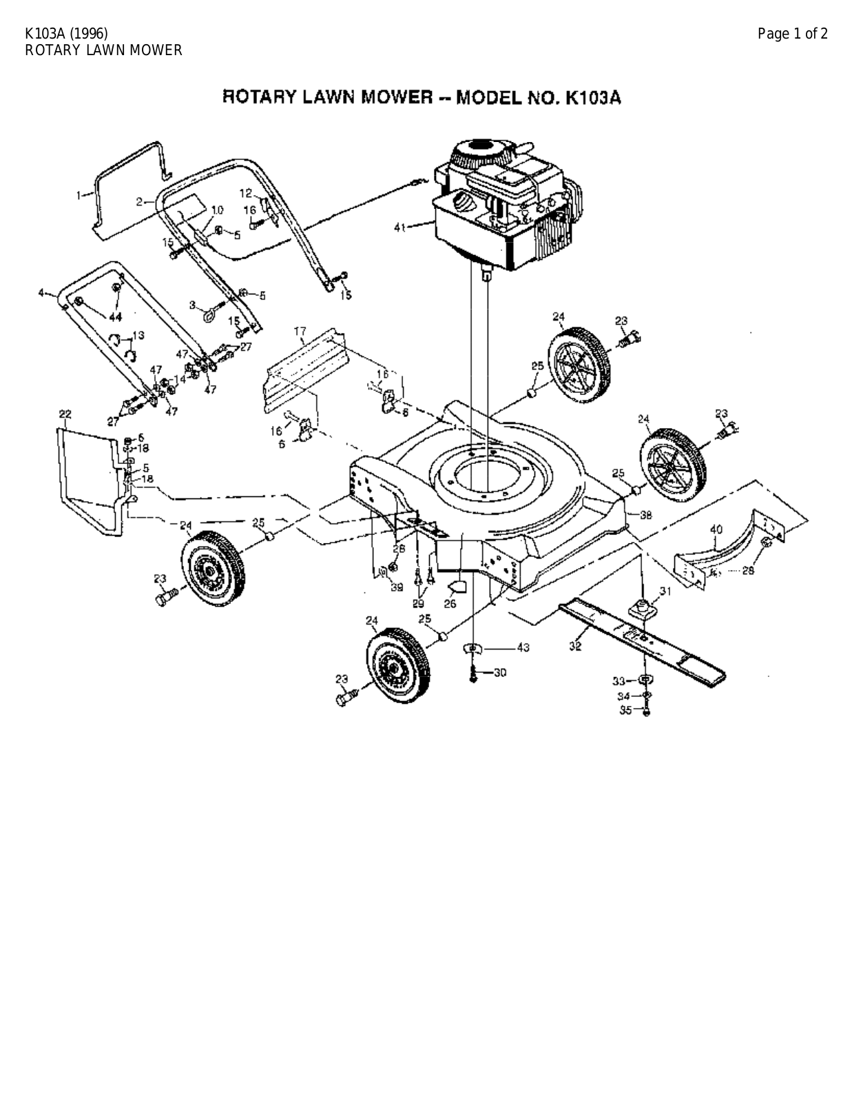 AYP K103A Parts List - ManualMachine.com