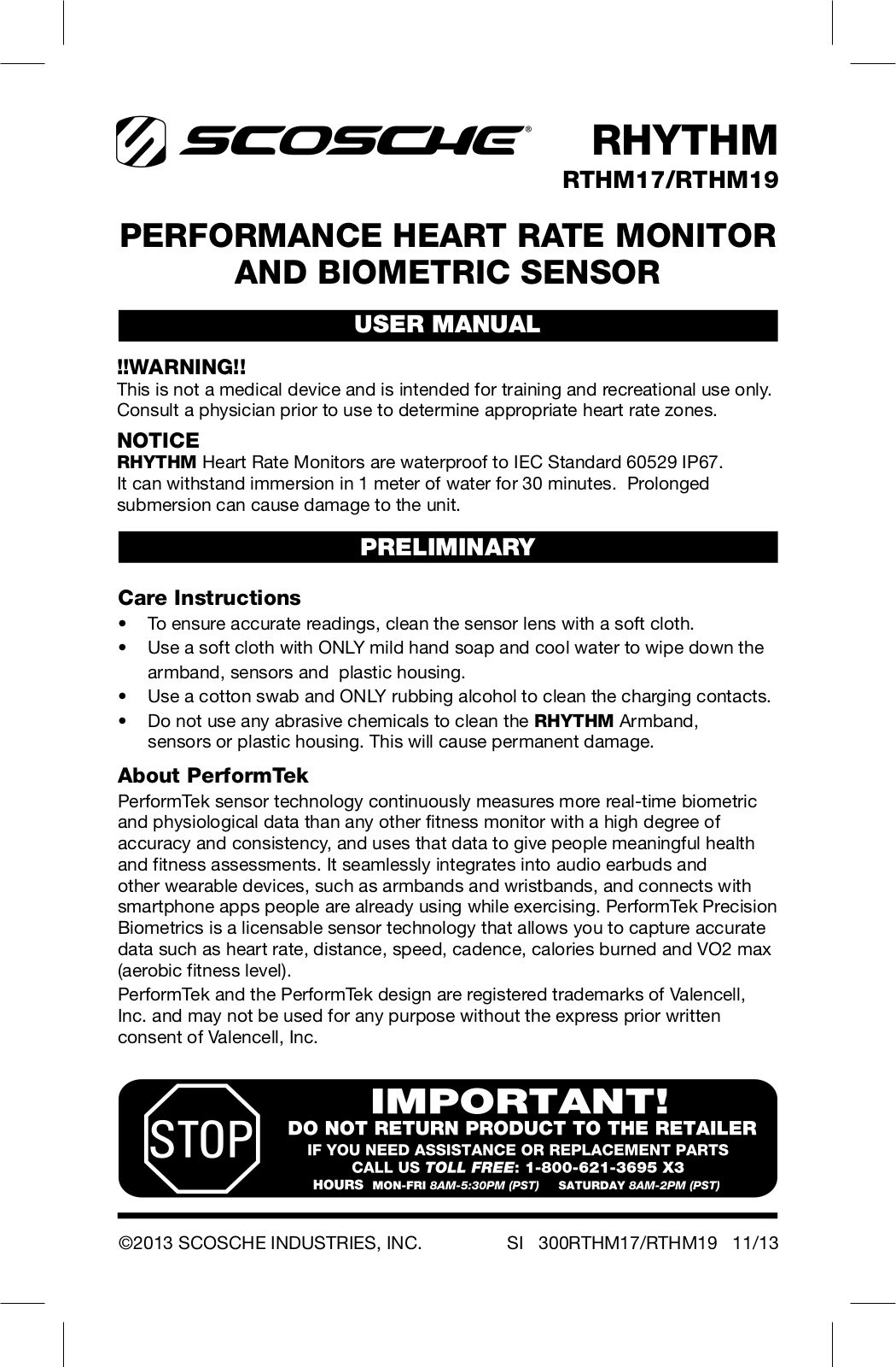 Scosche RTHM17 User Manual