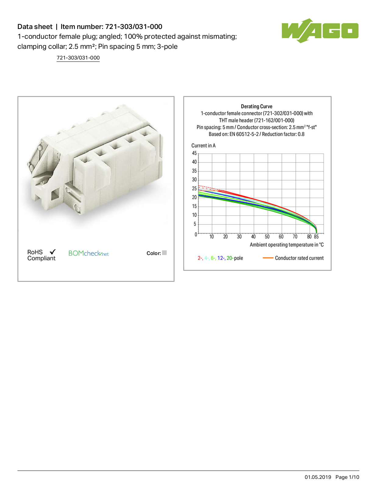 Wago 721-303/031-000 Data Sheet