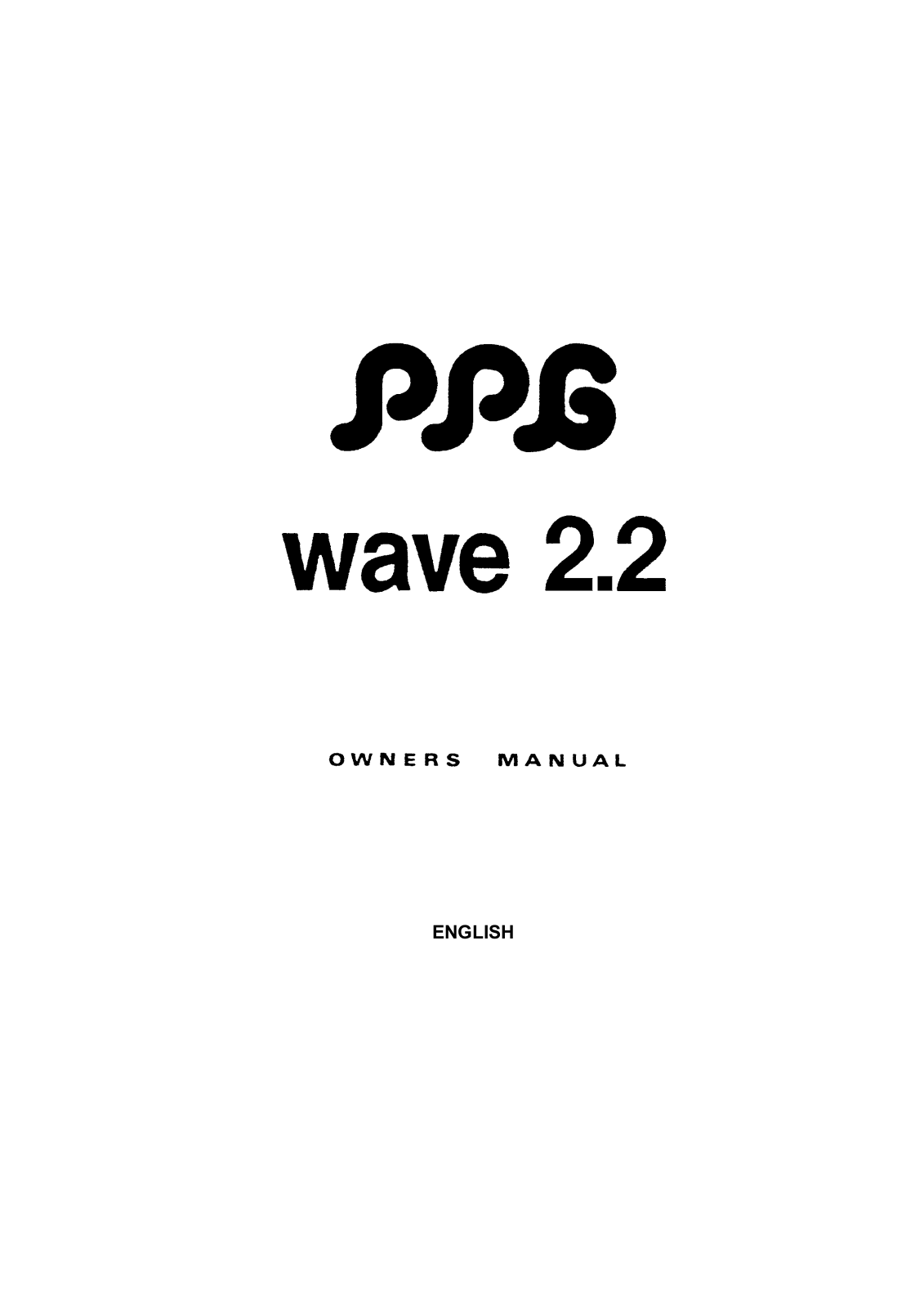 Palm Products GmbH (PPG) Wave 2.2 Owner's Manual