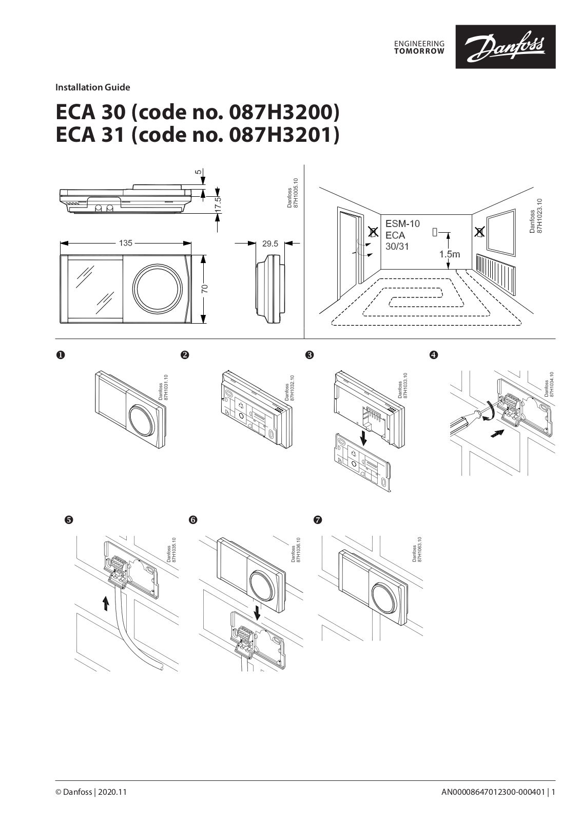 Danfoss ECA 30, ECA 31 Installation guide