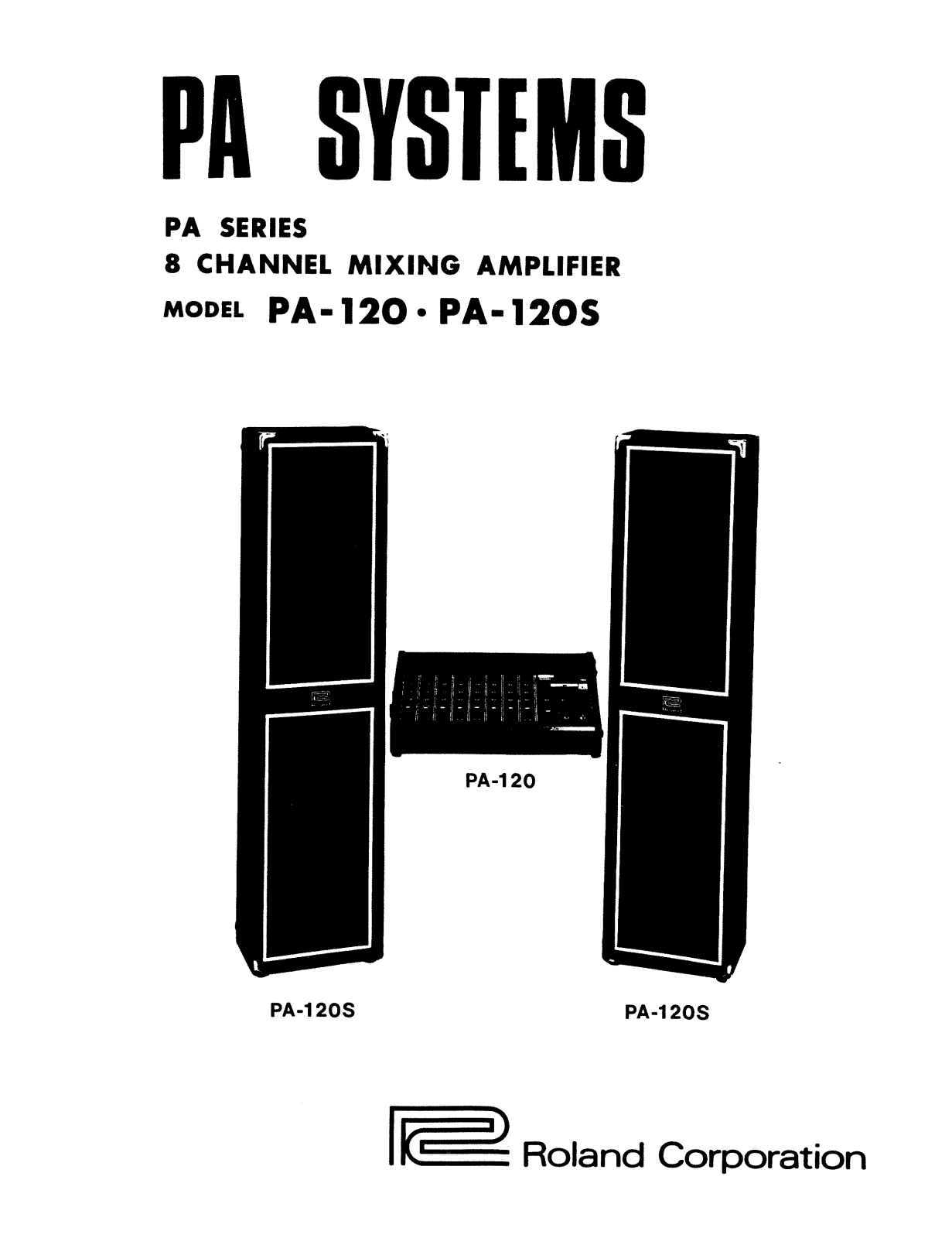 Roland Corporation PA-120 Owner's Manual