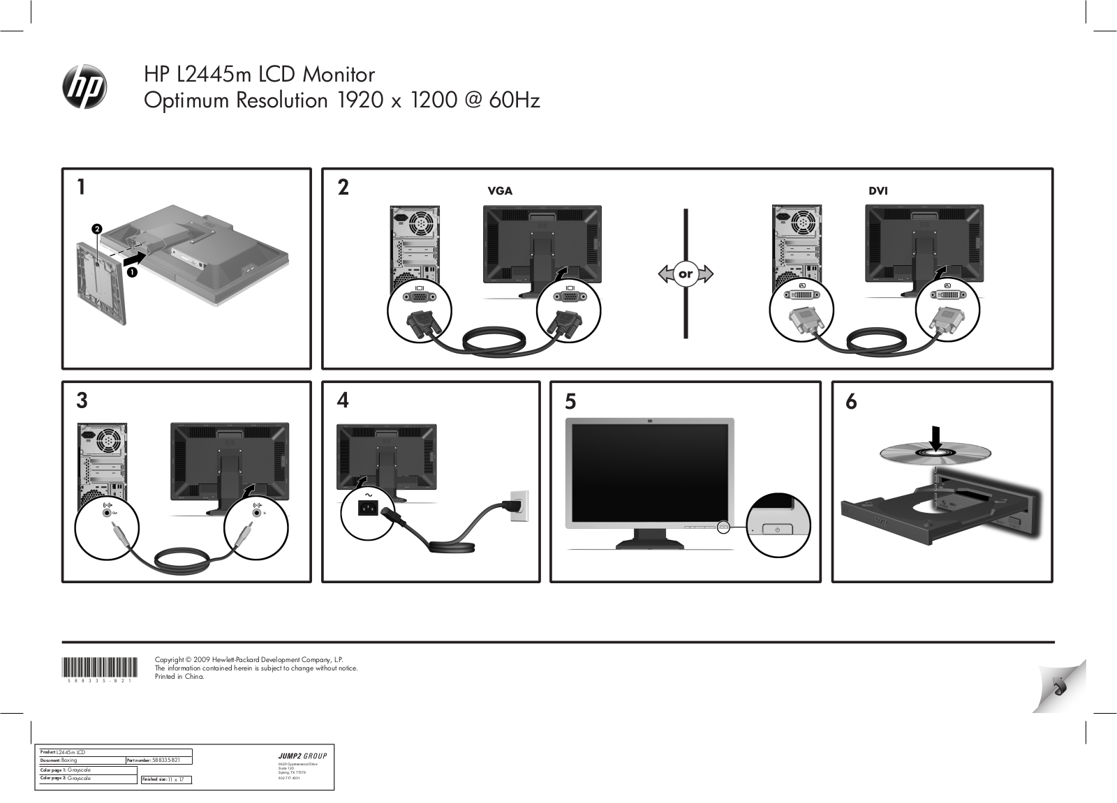 HP L2445m Setup Poster