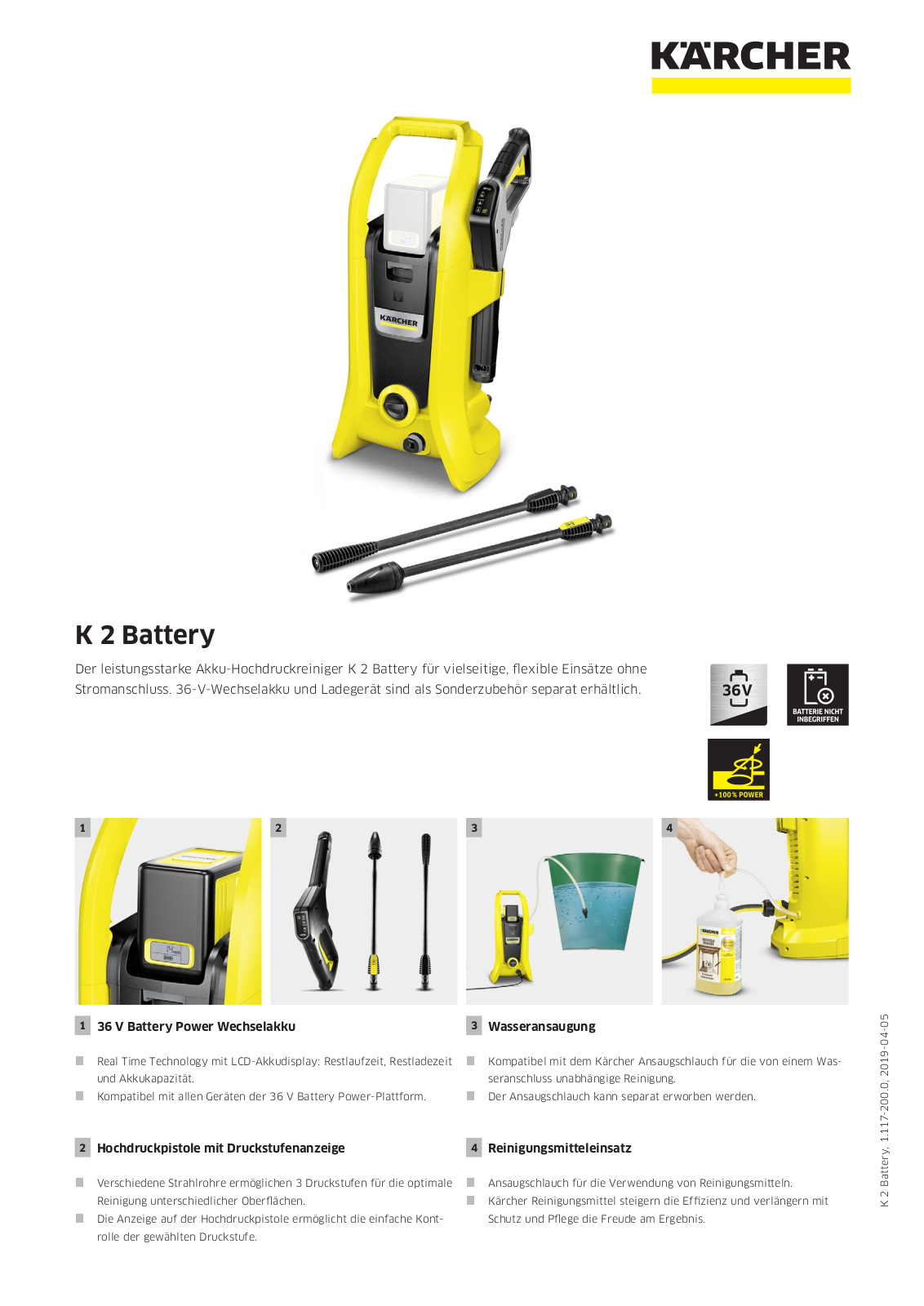 Kärcher K2 Battery User Manual