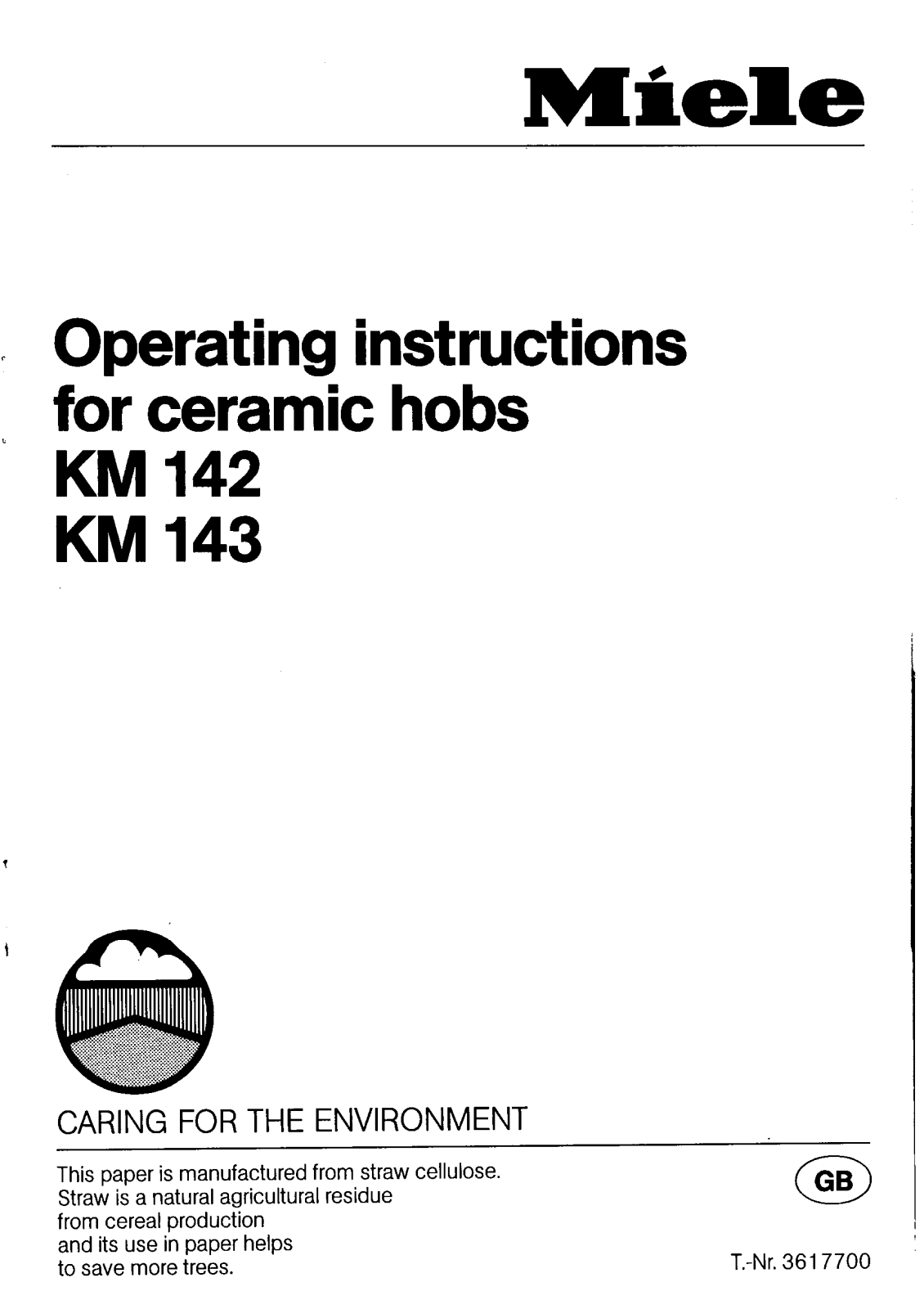 Miele KM 142, KM 143 Operating instructions