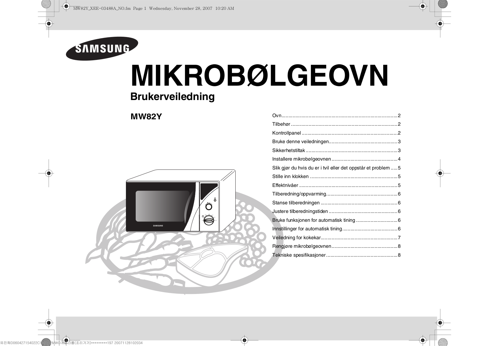 Samsung MW82Y User Manual