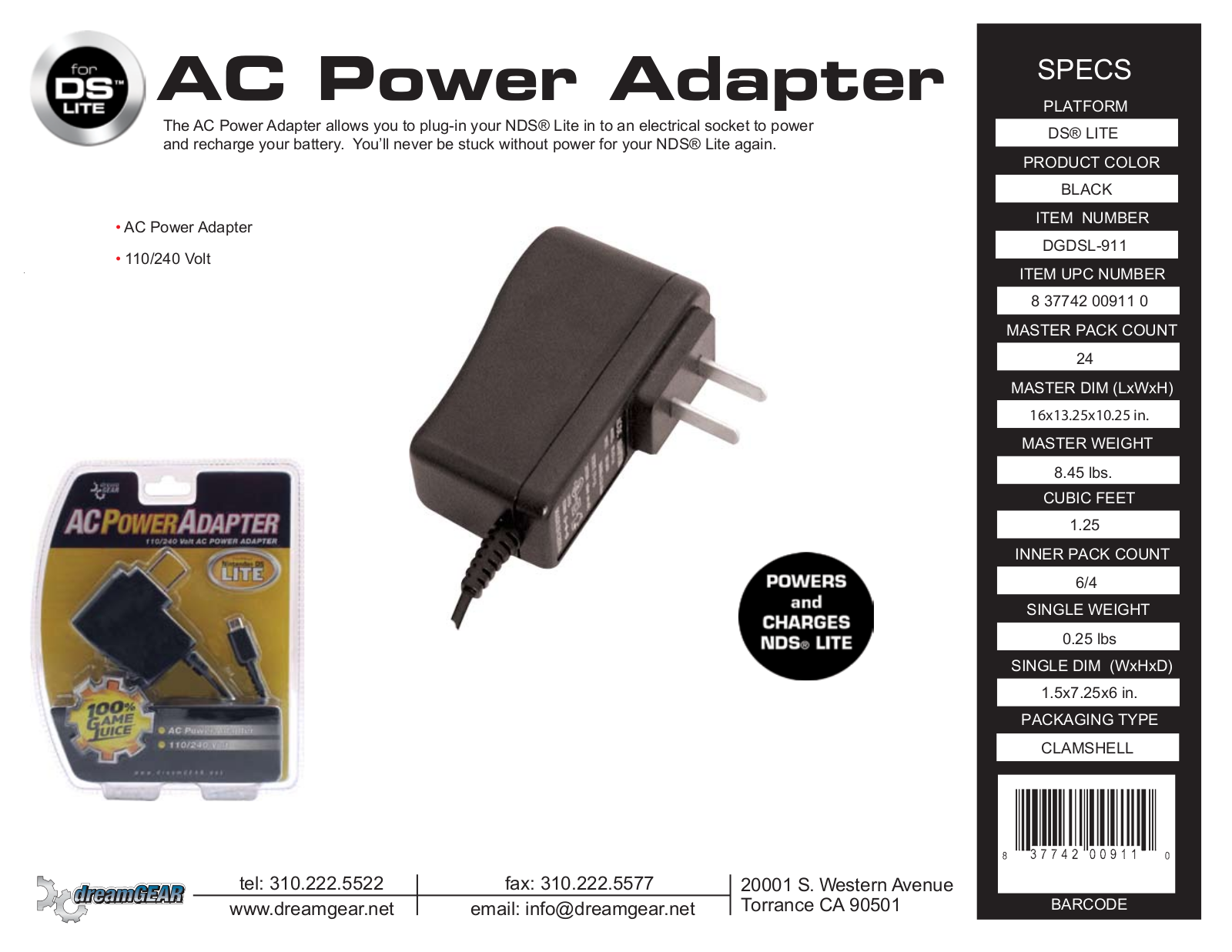 Dreamgear DGDSL-911 DATASHEET