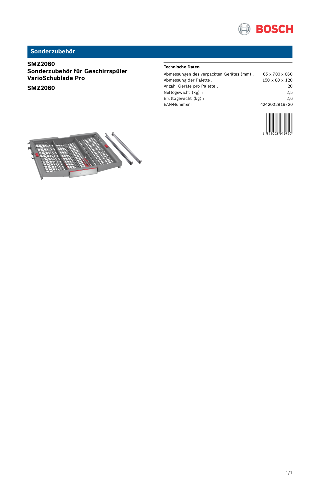 Bosch SMZ2060 User Manual