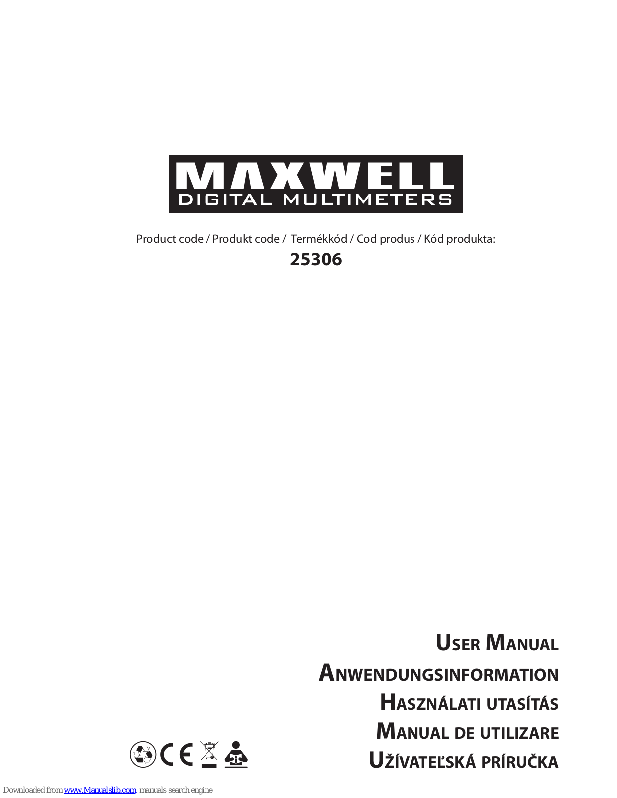 Maxwell Digital Multimeters 25306 User Manual - ManualMachine.com