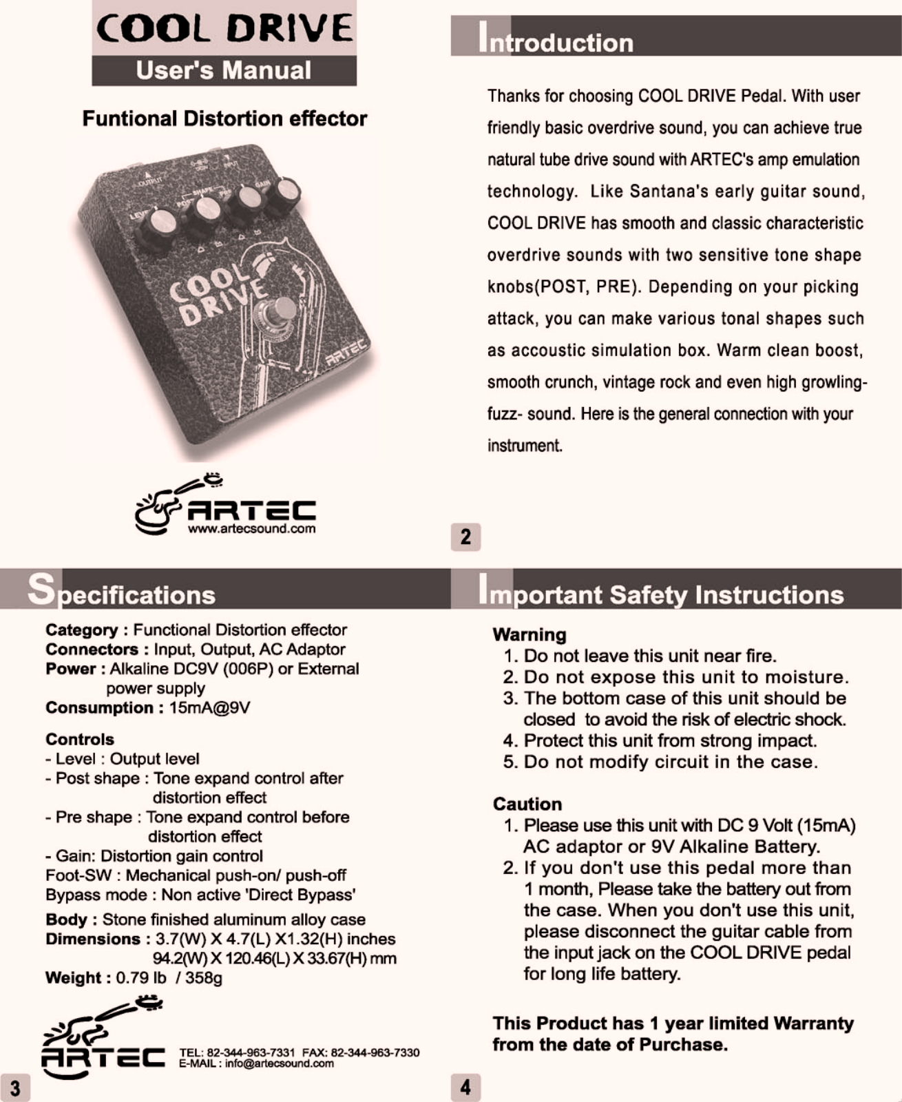 Artec Cool Drive User Manual - ManualMachine.com
