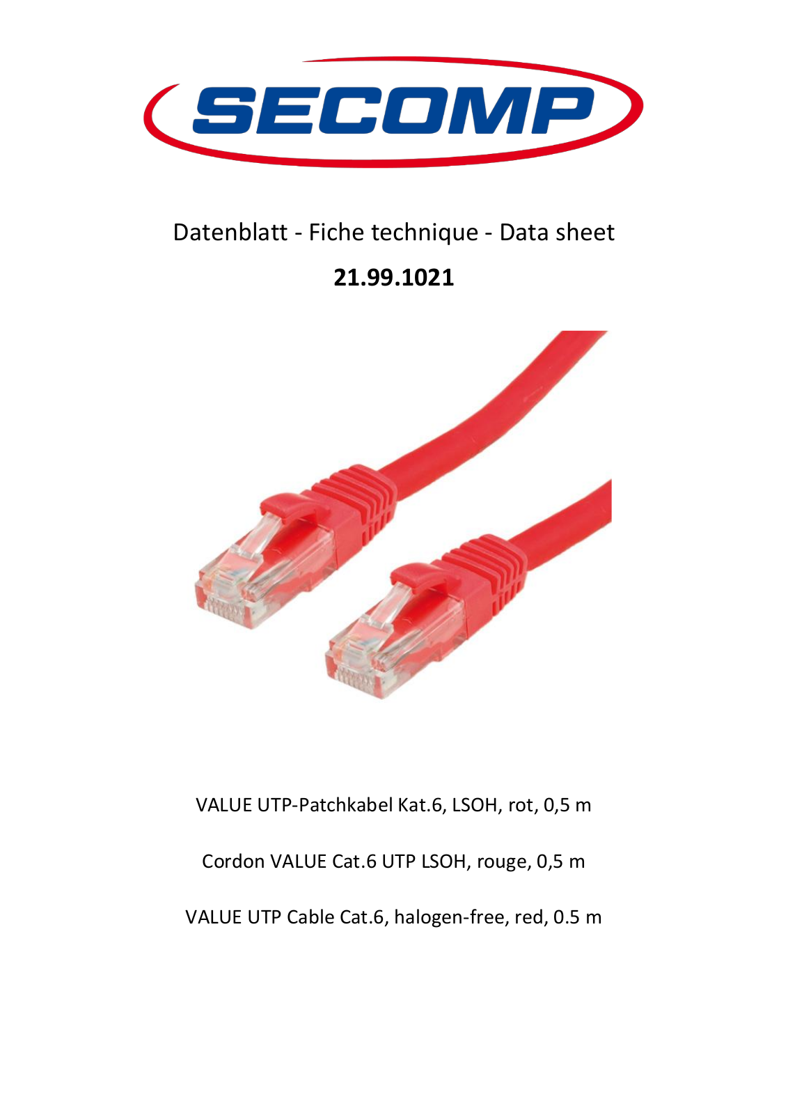 Value 21.99.1021 Technical data