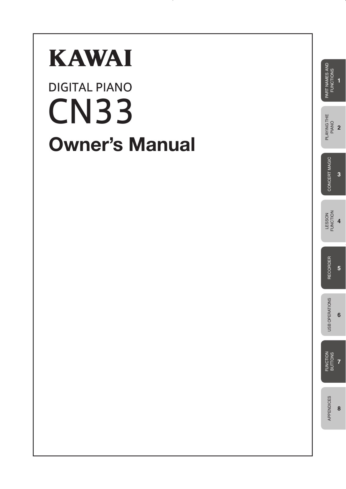 Kawai CN33 User Manual