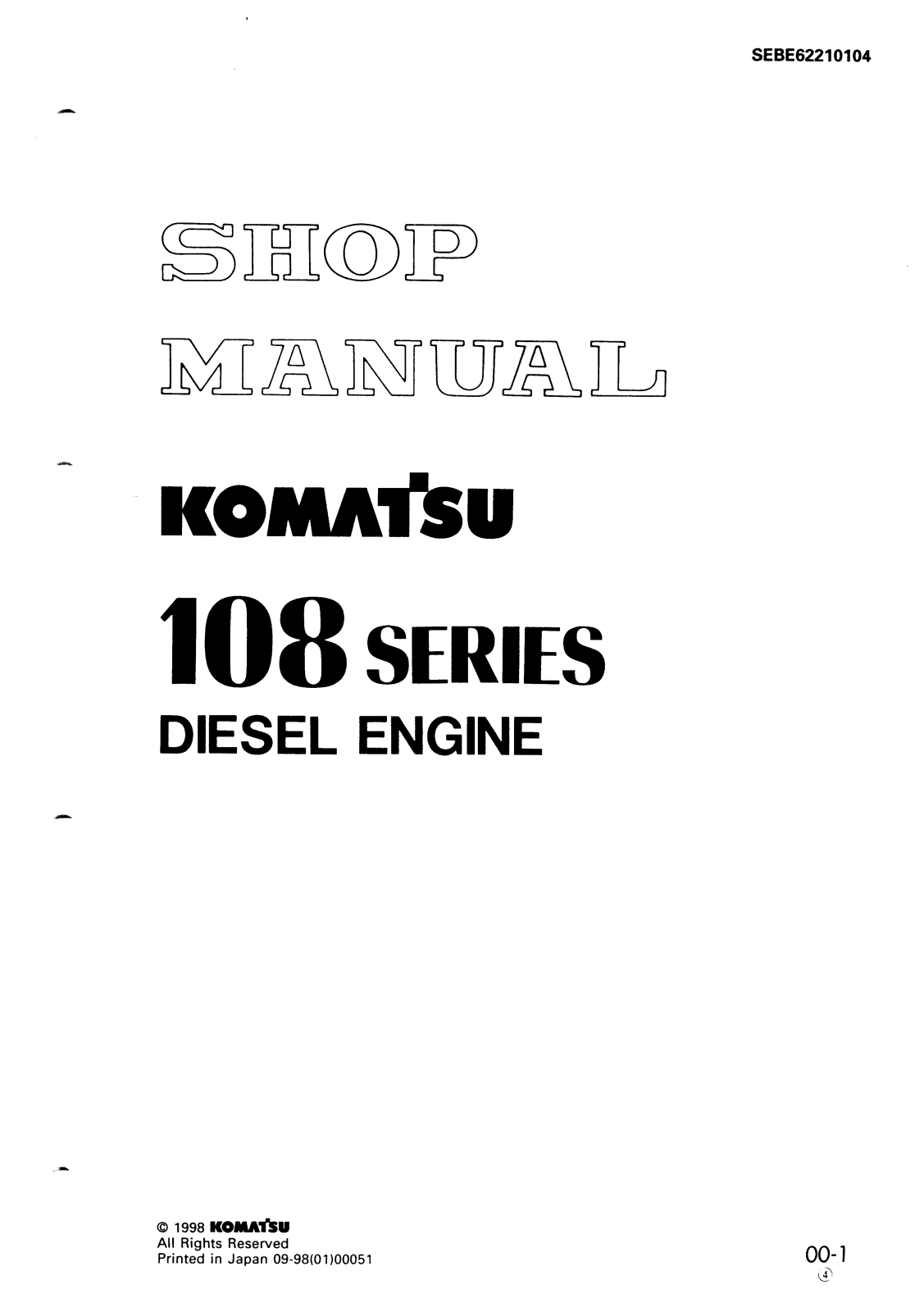 Komatsu 108 Service Manual