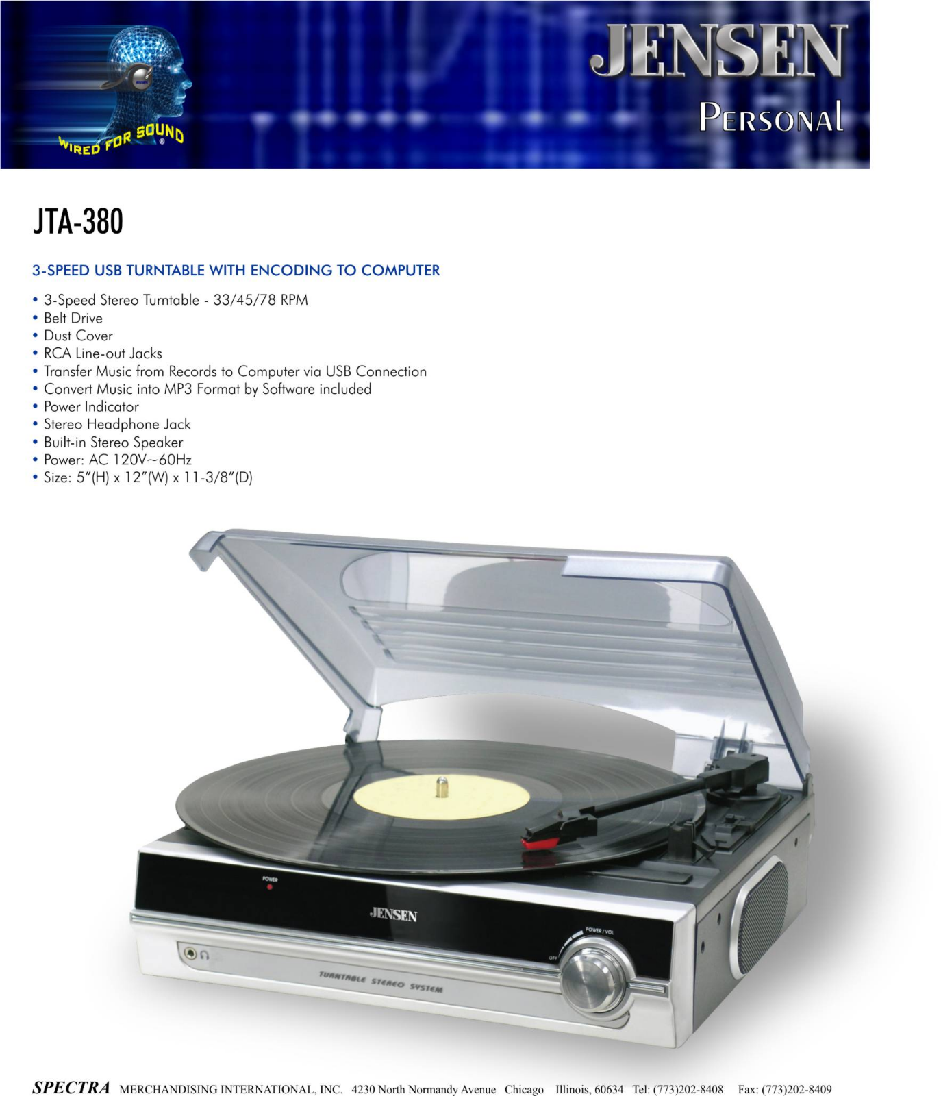 Jensen JTA-380 User Manual