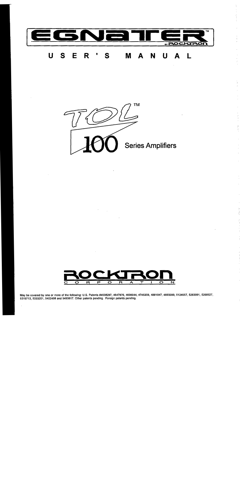 Rocktron TOL100 User Manual