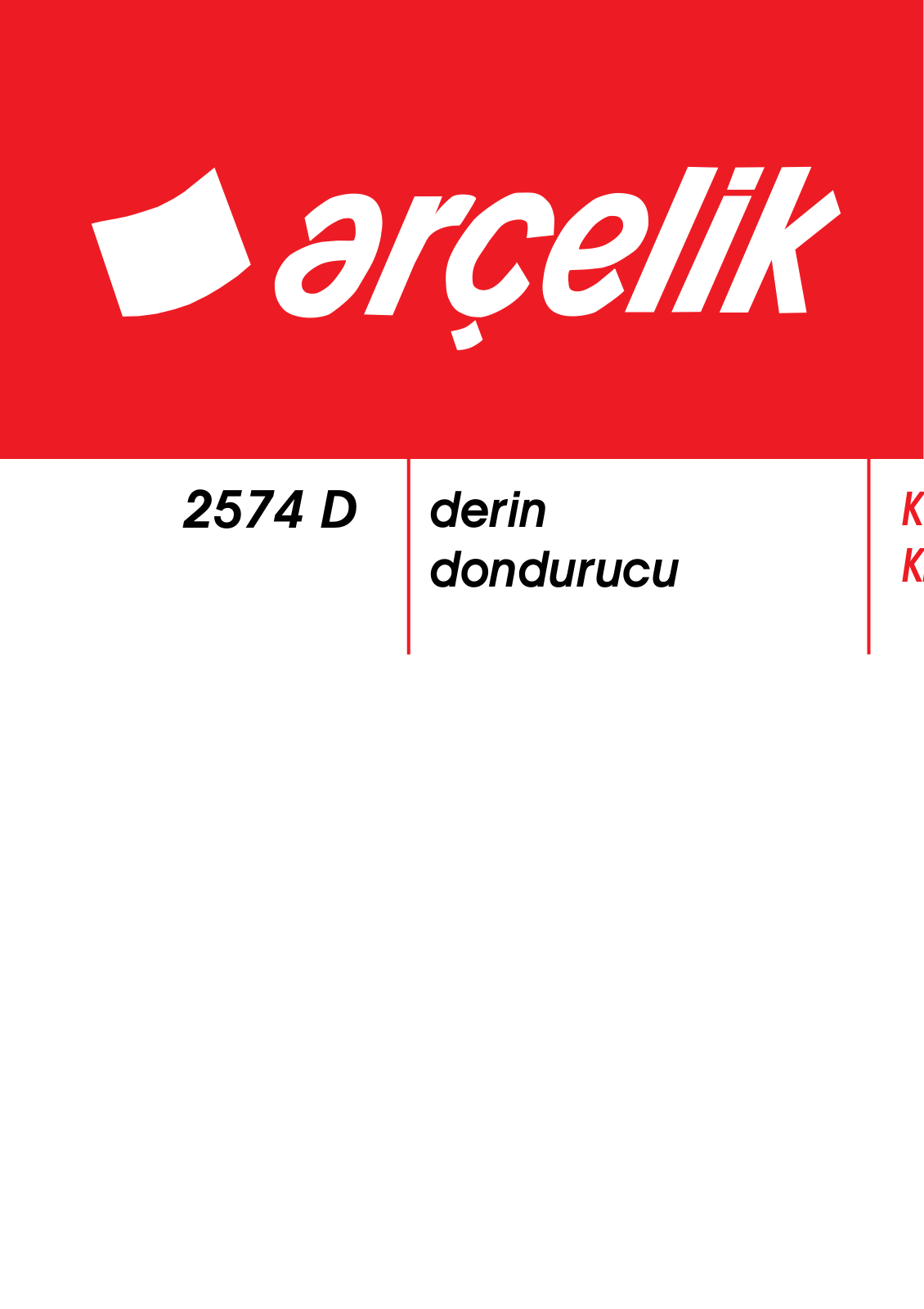 Arçelik 2574 D User manual