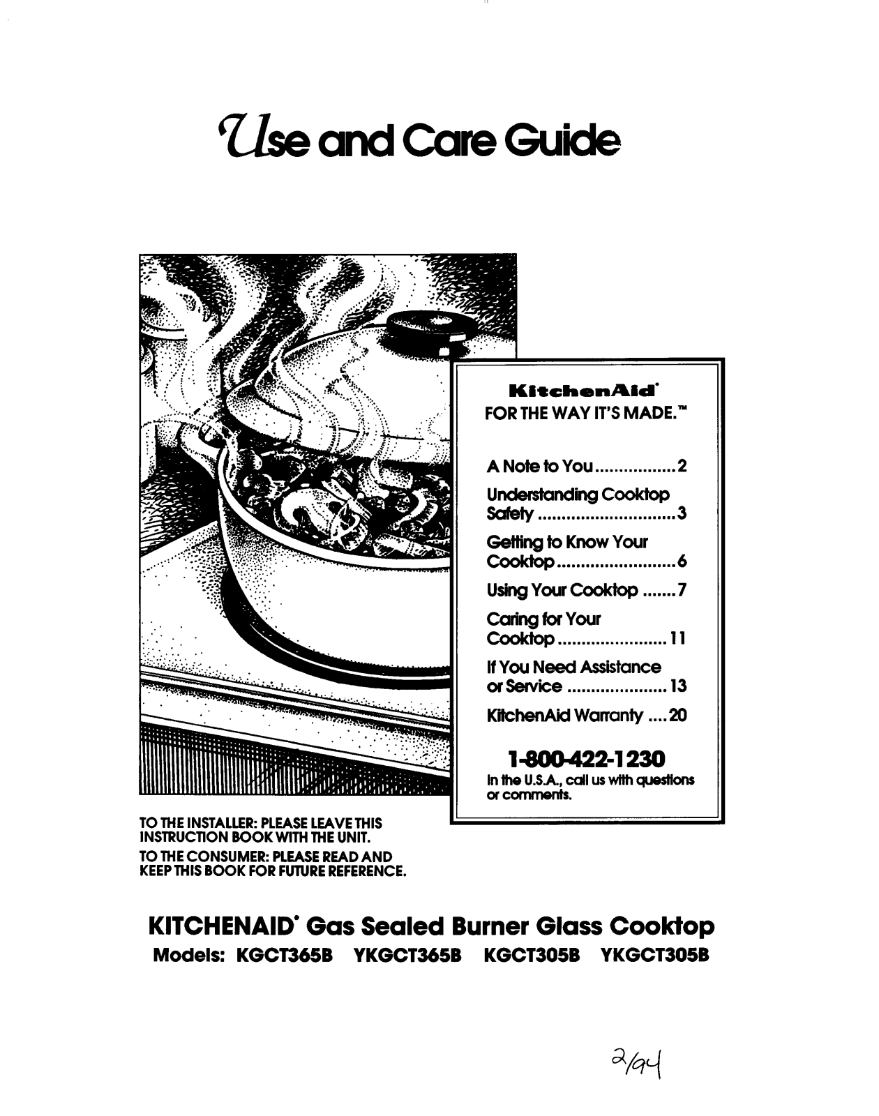 KitchenAid KGCT365B, YKGCT365B, KGCT305B, YKGCT305B Owner's Manual
