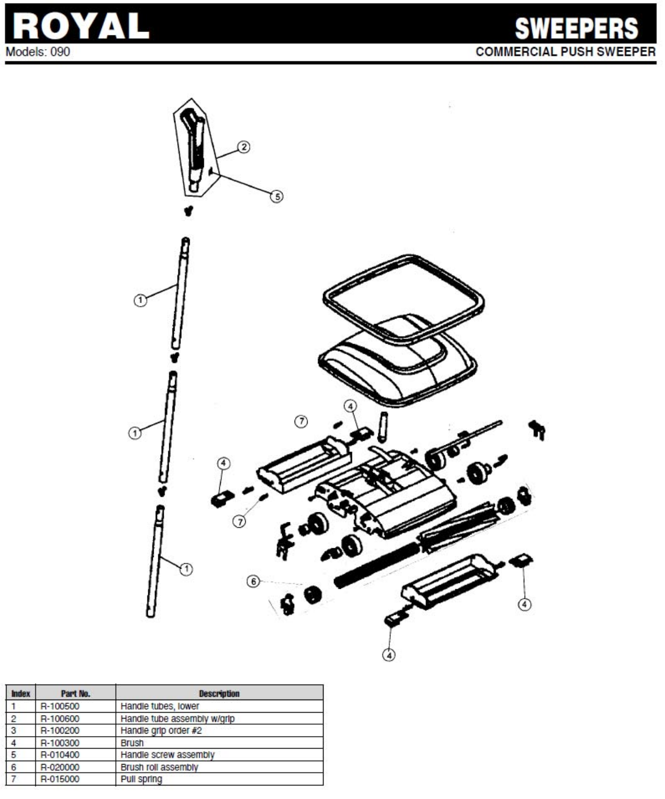 Royal 090 Parts List