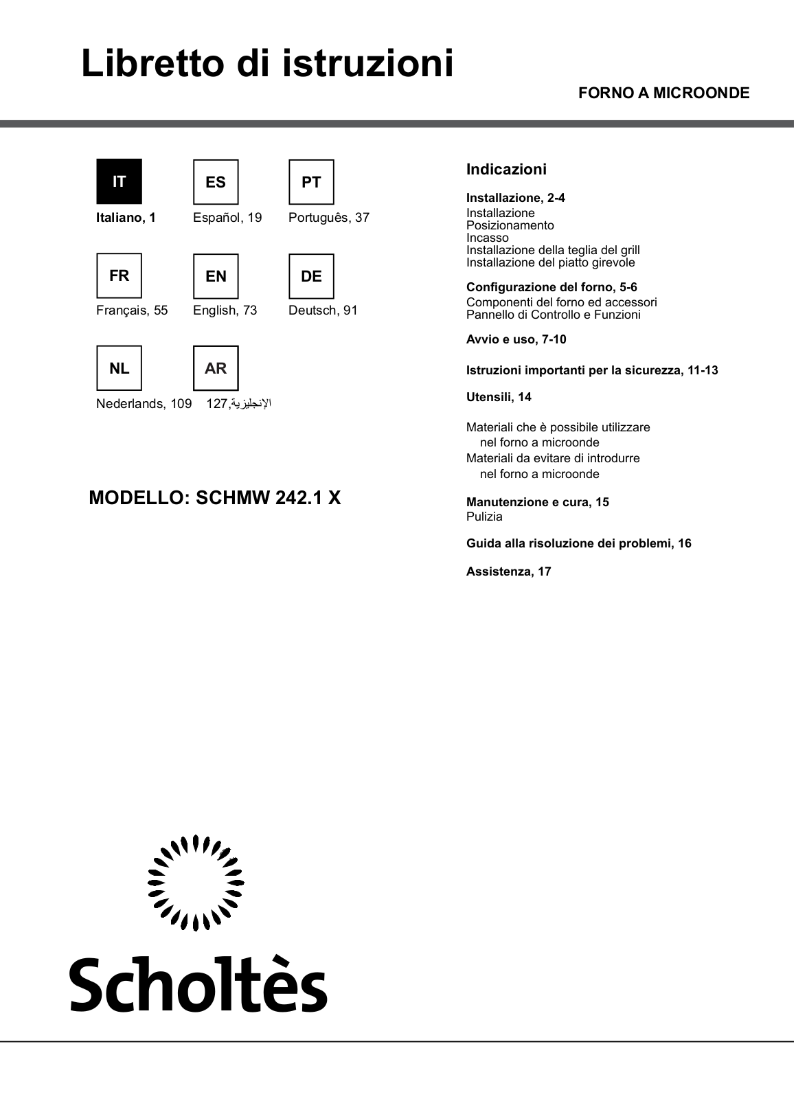 SCHOLTES SCHMW 242.1 Q User Manual