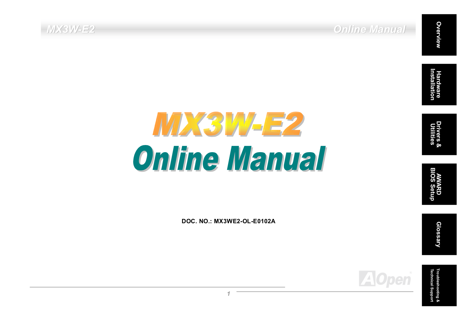 AOpen MX3WE2 User Manual