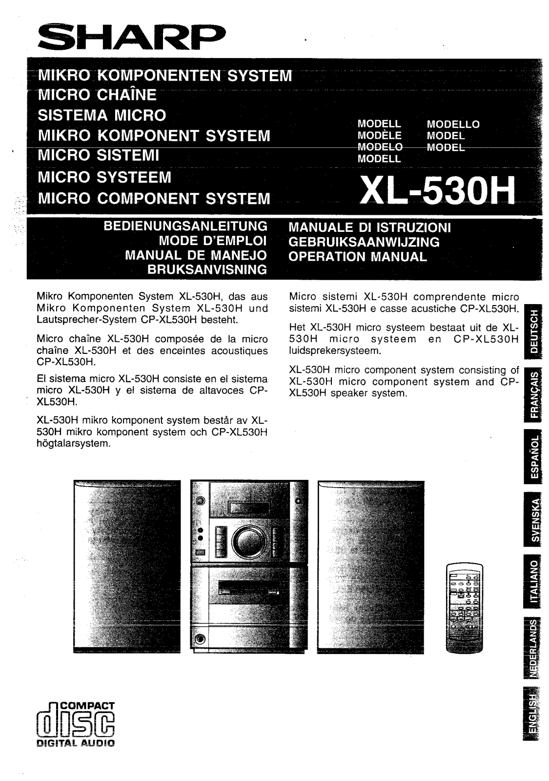 Sharp XL-530H User Manual