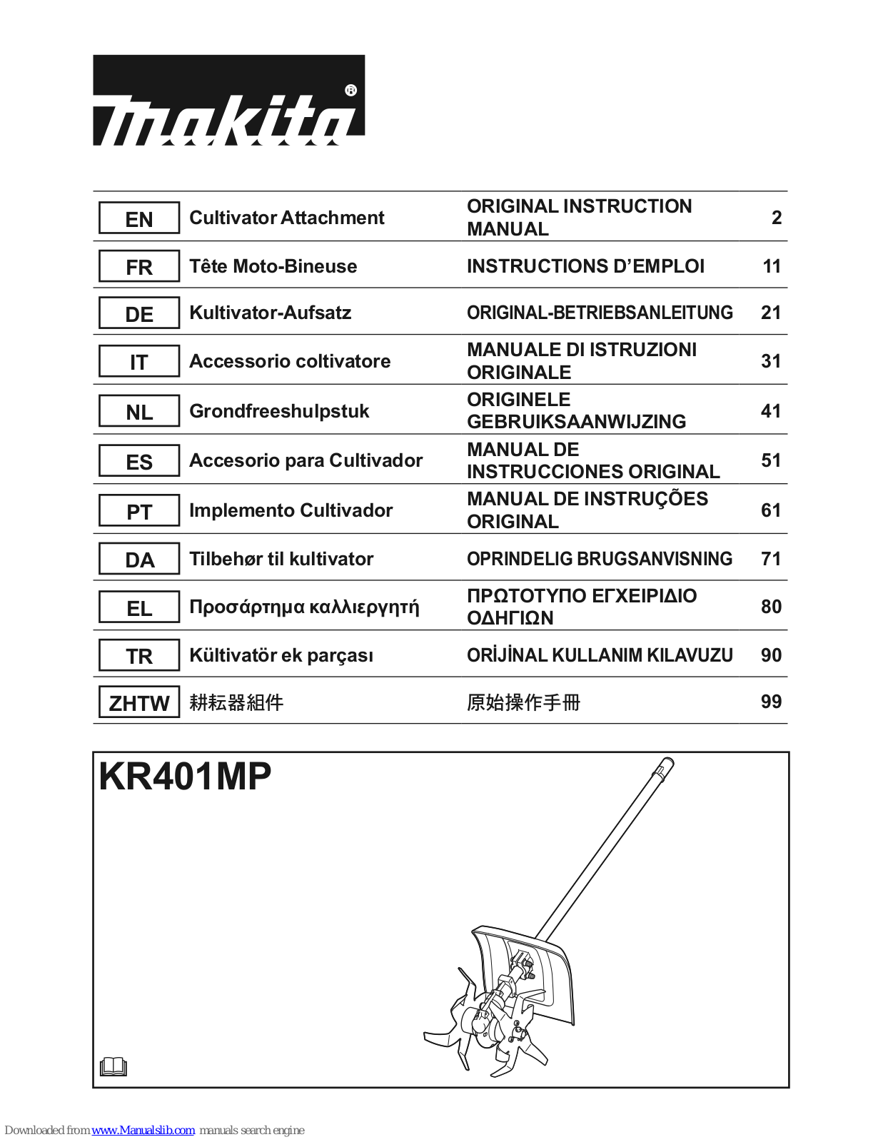 Makita KR401MP Original Instruction Manual