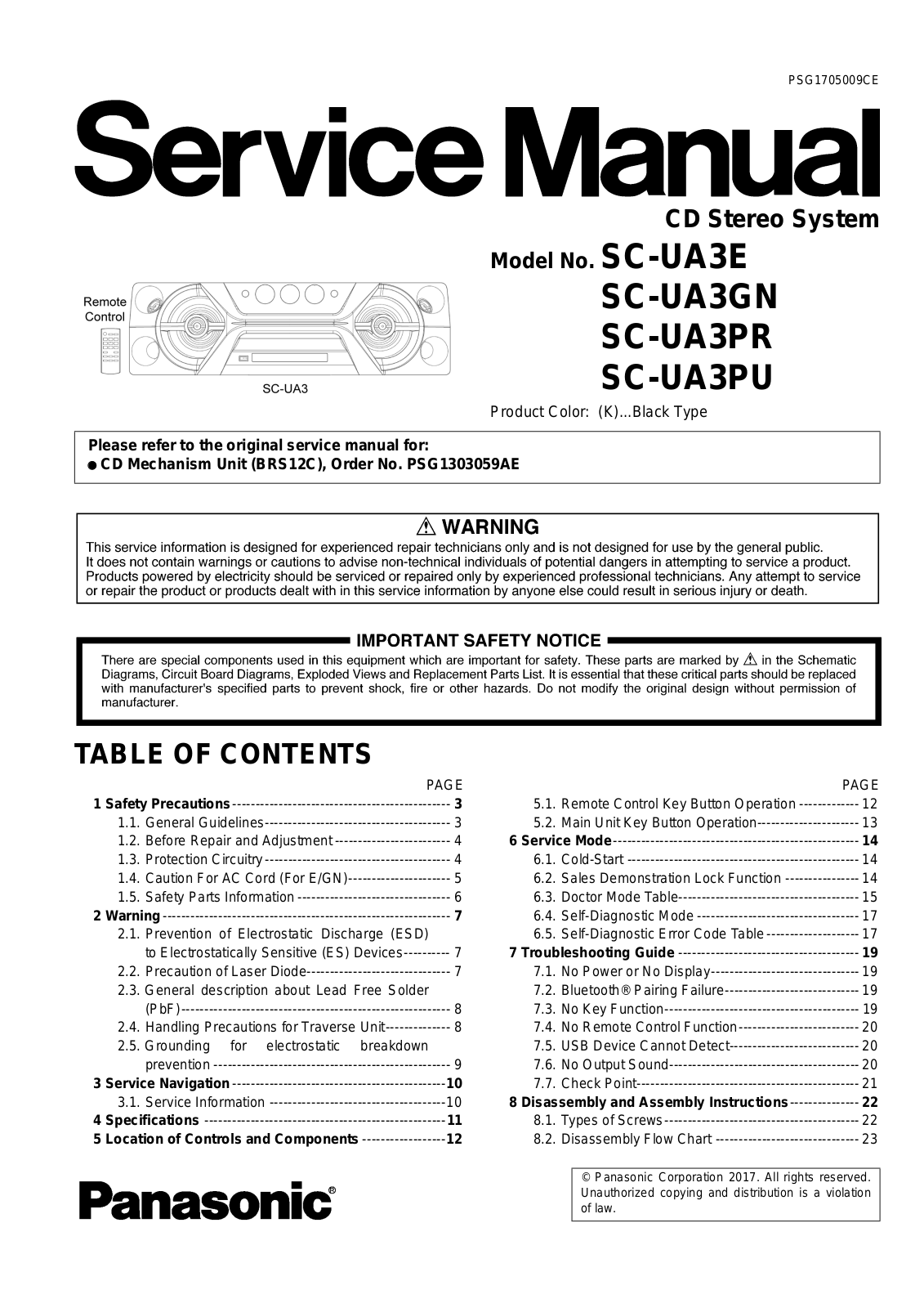 Panasonic SC-UA3 Schematic