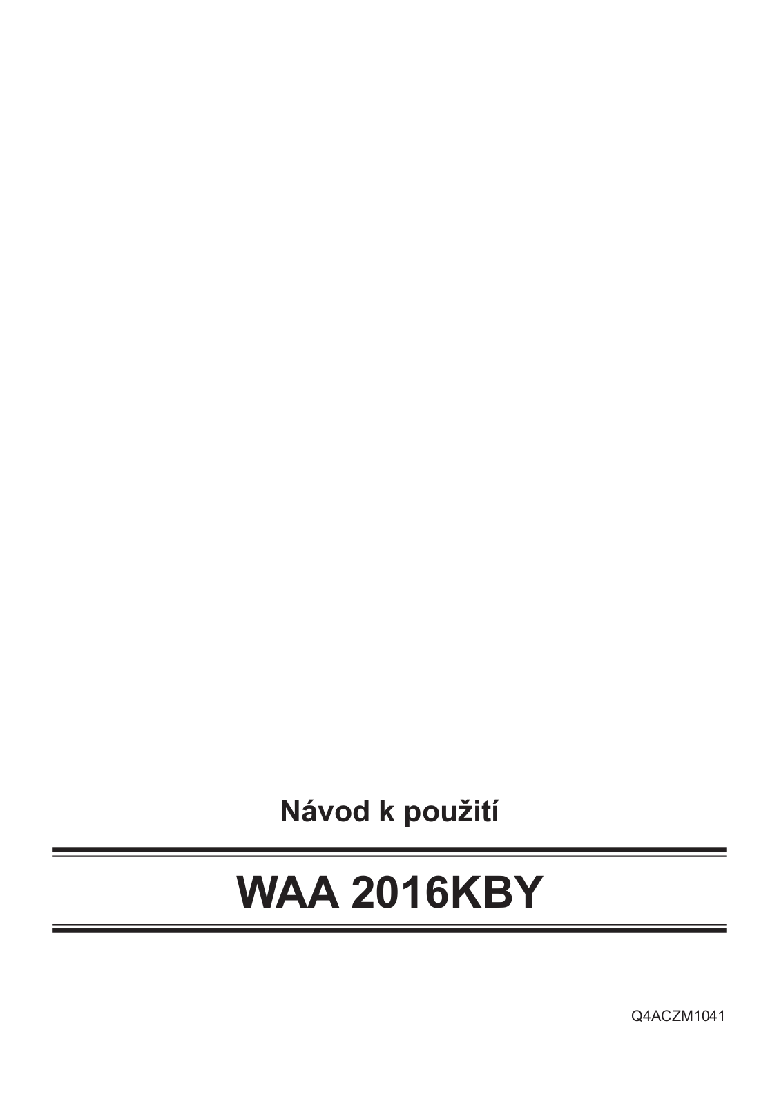 Bosch WAA 2016KBY User Manual