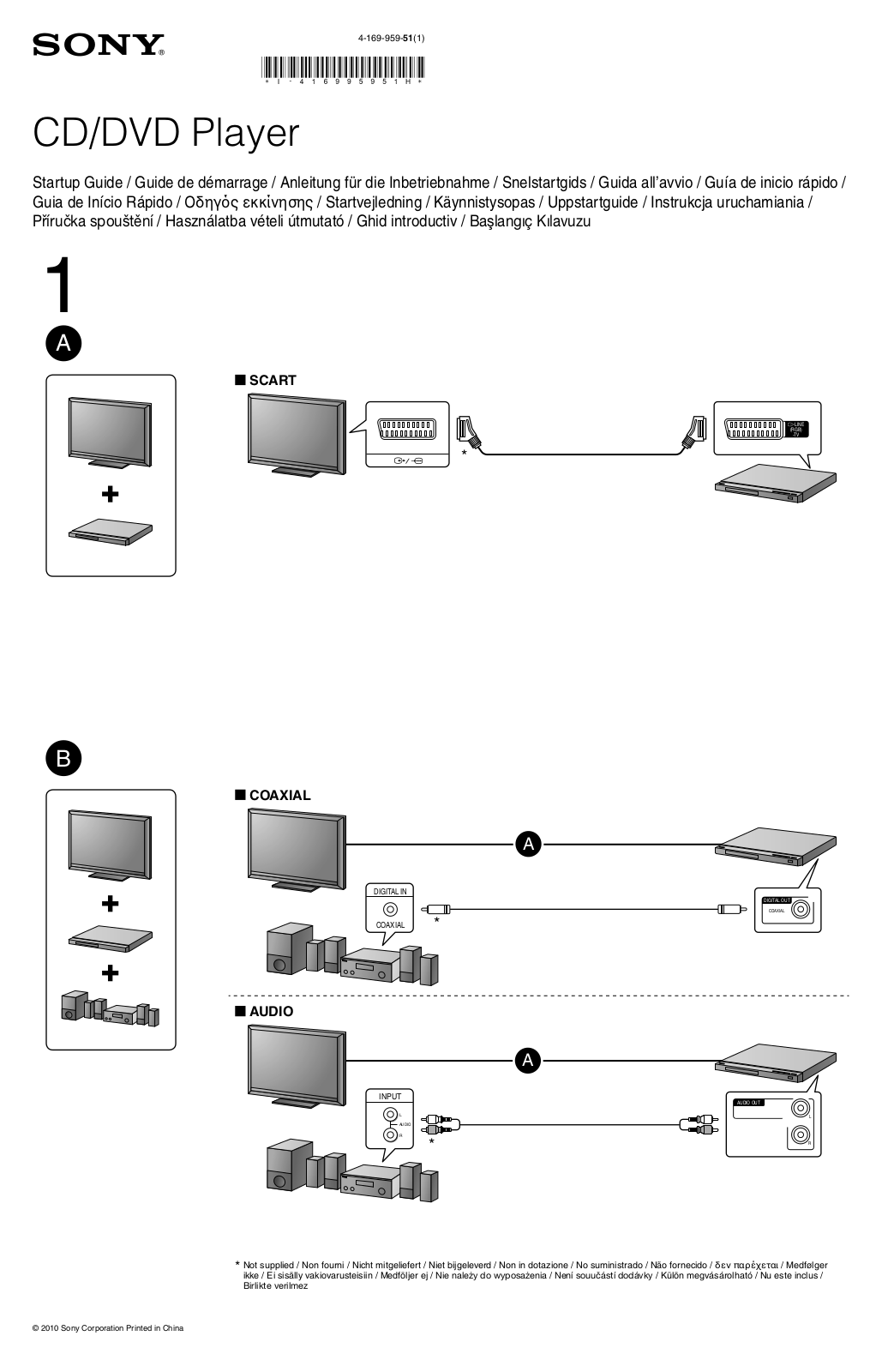 Sony CD/DVD Player Startup Guide