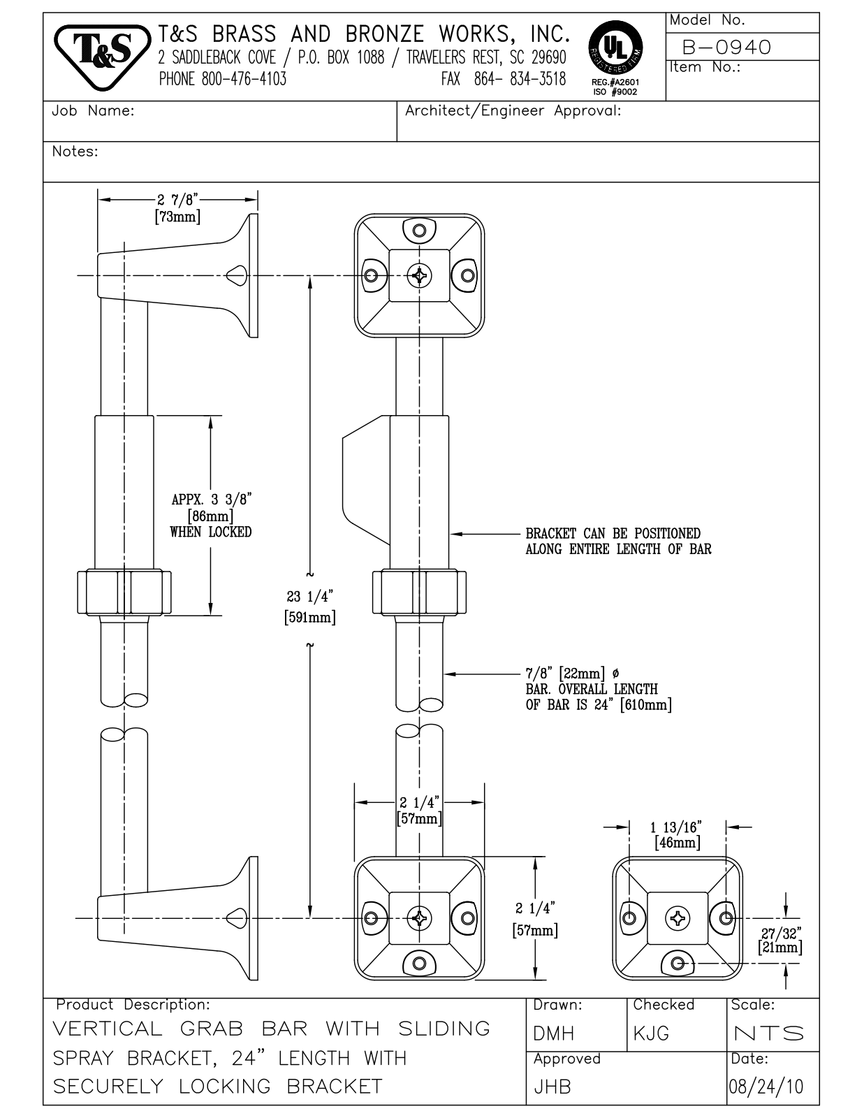 T & S Brass & Bronze Works B-0940 General Manual