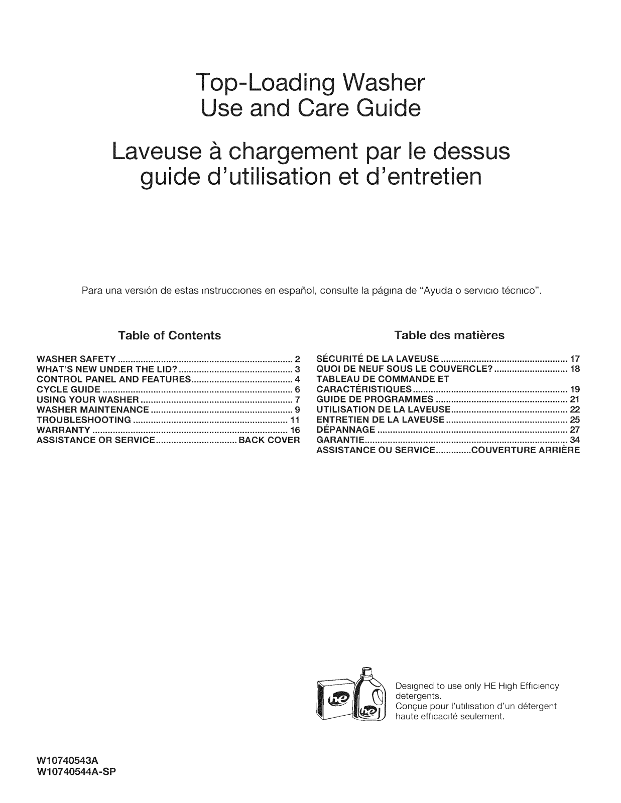 Inglis ITW4771EW0, ITW4671EW0 Owner’s Manual