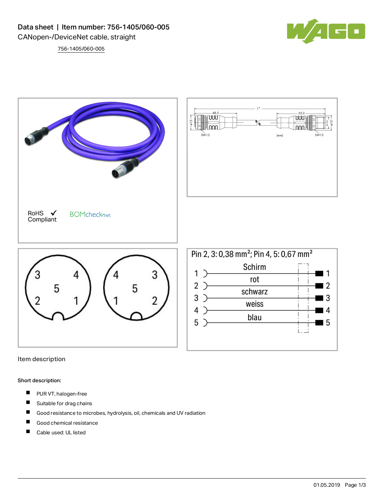 Wago 756-1405/060-005 Data Sheet