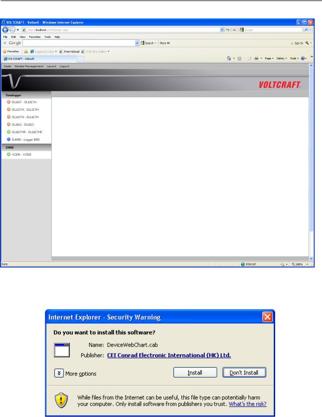 VOLTCRAFT DL–200T, DL–210TH, DL–220THP VoltSoft PRO User guide