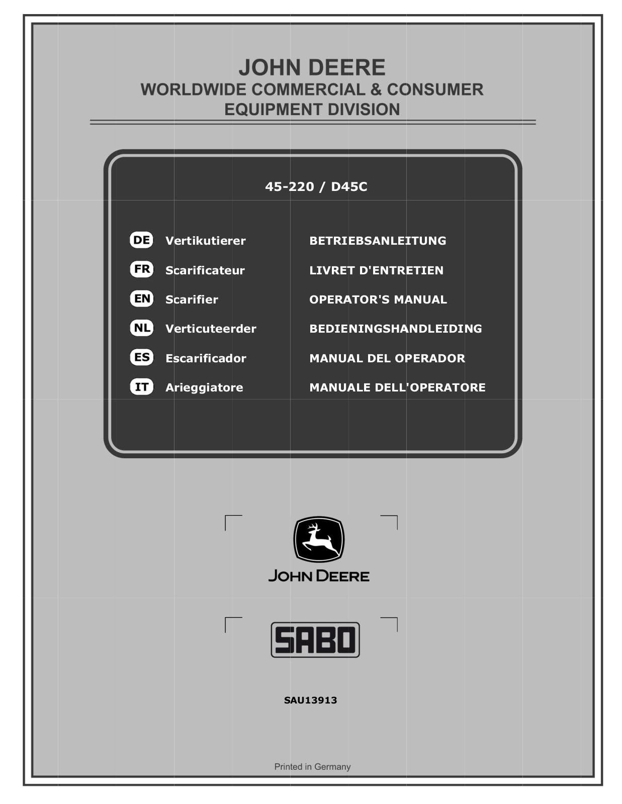 SABO 45-220 User Manual