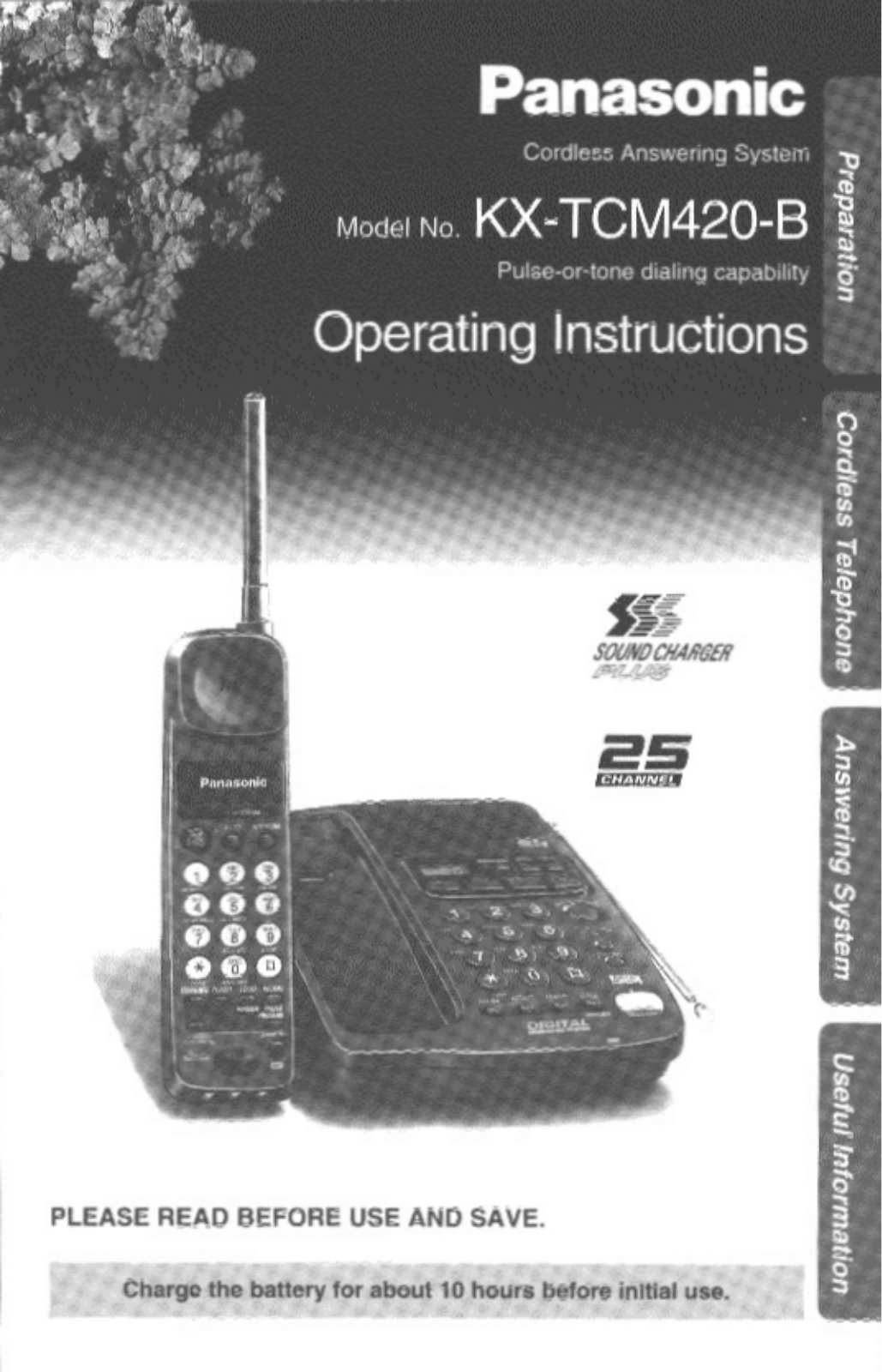 Panasonic kx-tcm420 Operation Manual