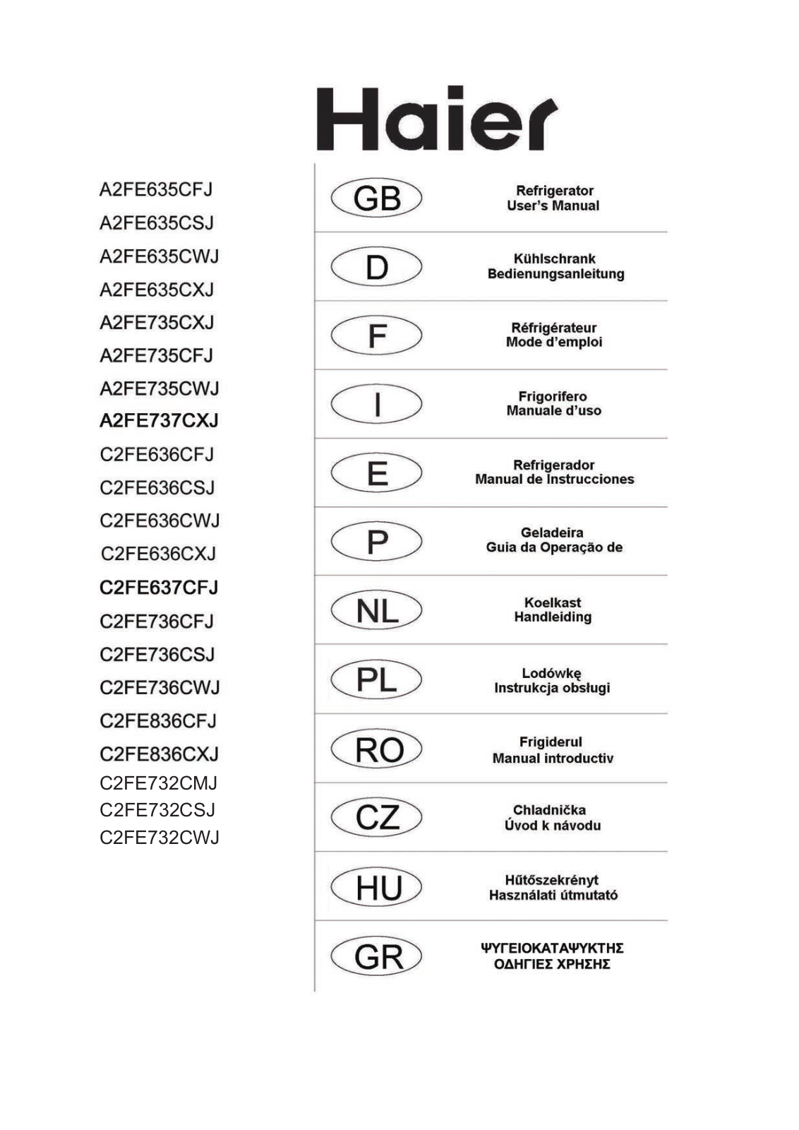 Haier C3FE-835CGJE Service Manual