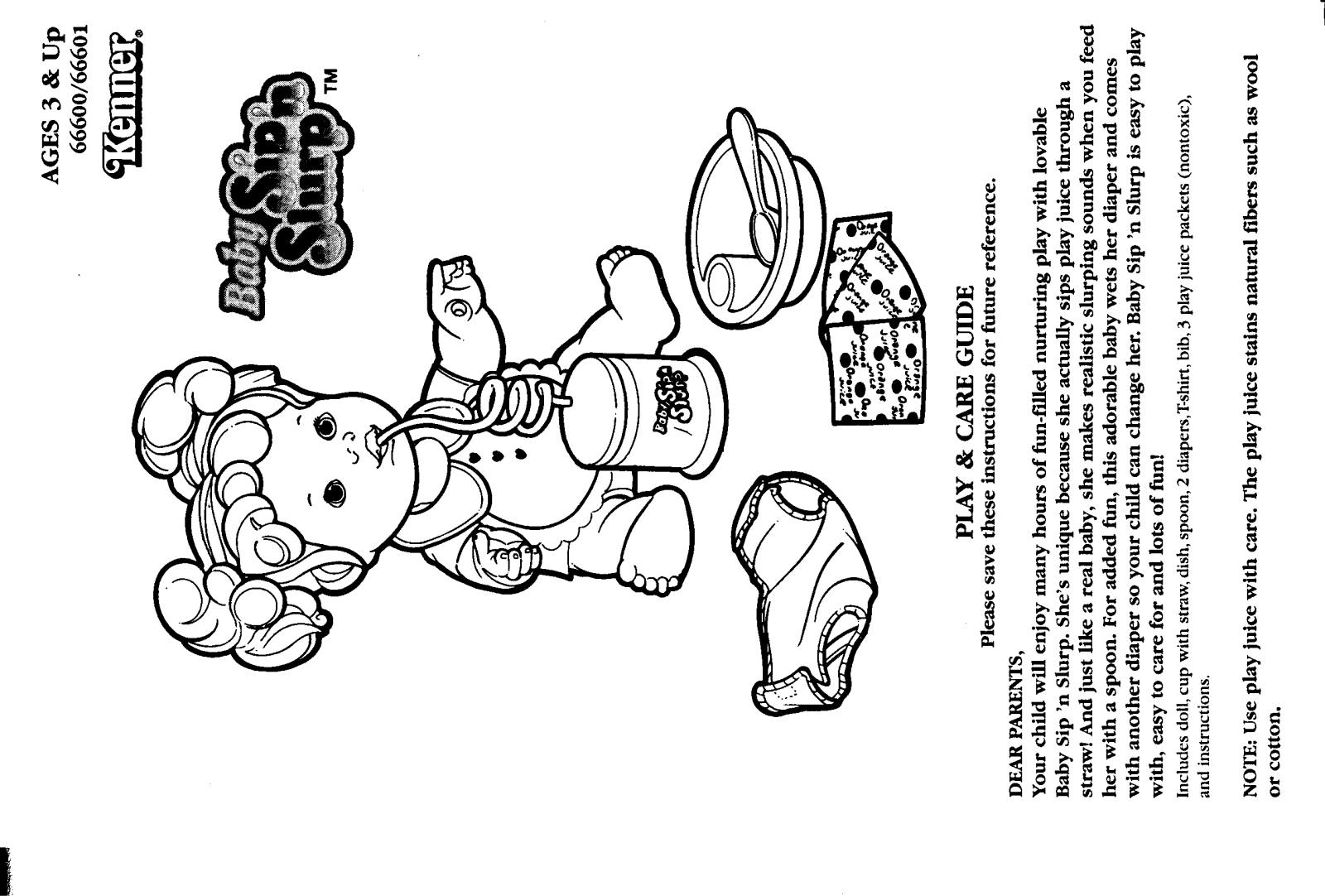 HASBRO Baby Sip n'Slurp Doll User Manual