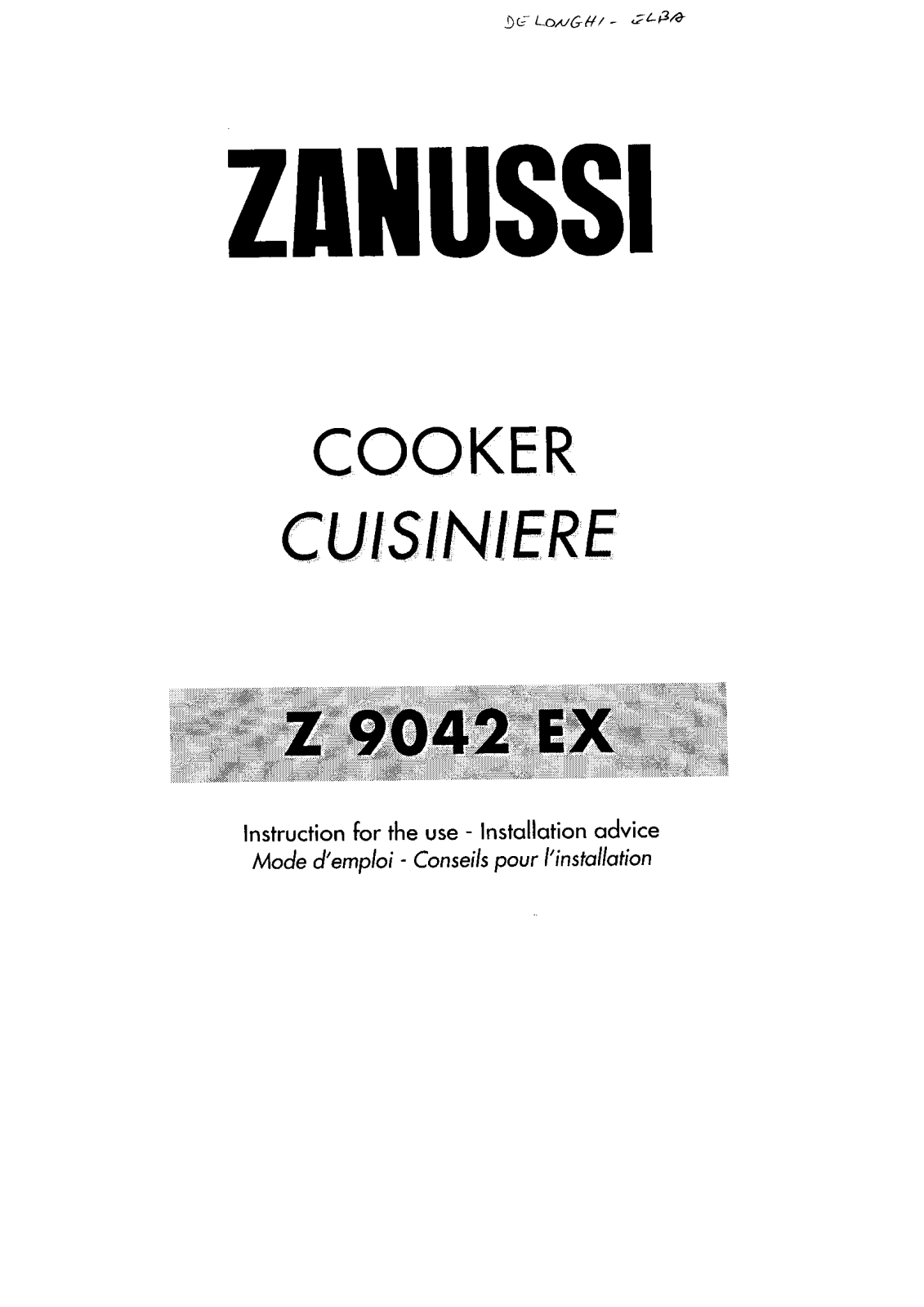 Zanussi Z9042W, Z9042EX User Manual