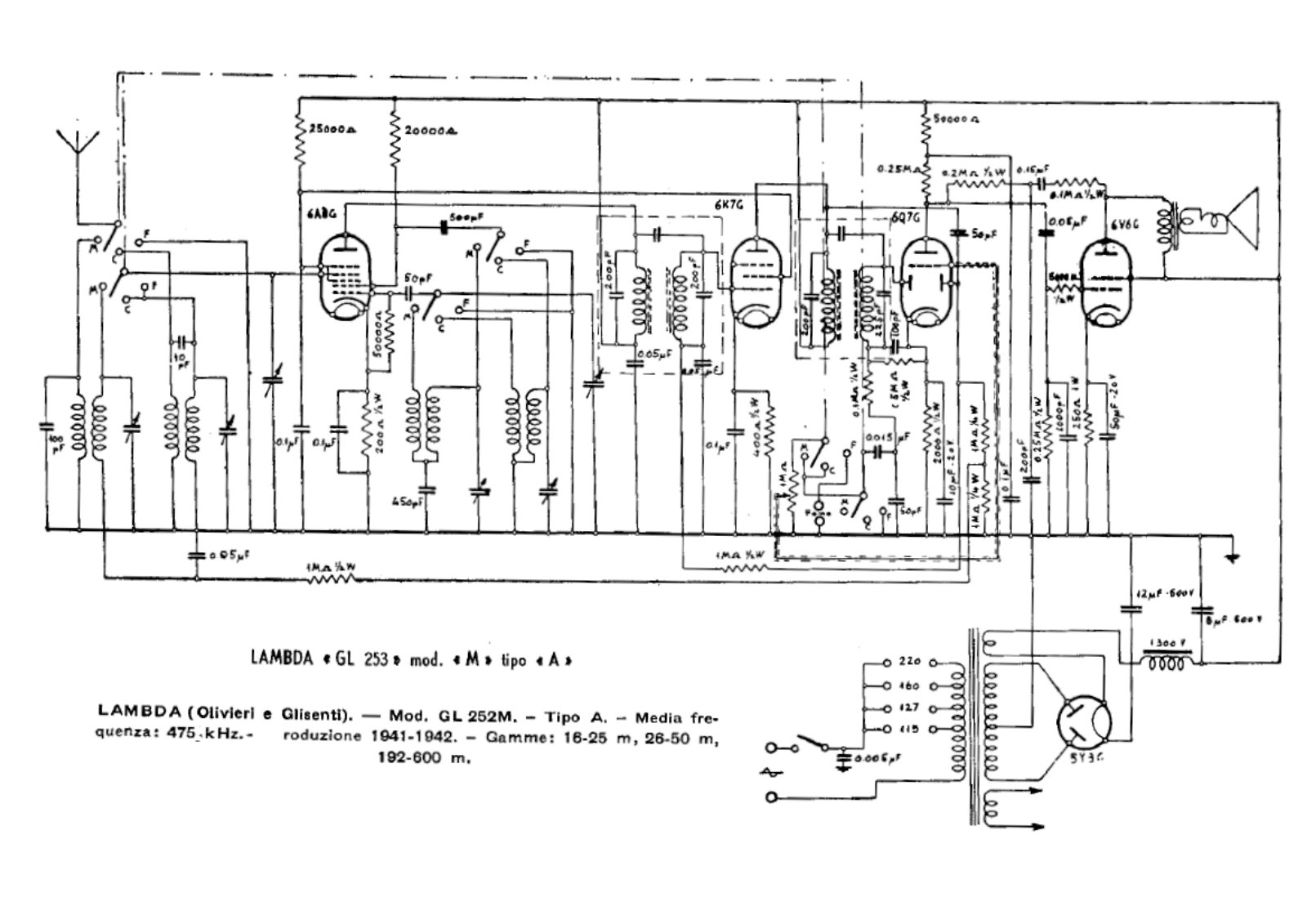 Lambda gl252m, gl253m, gl253a schematic