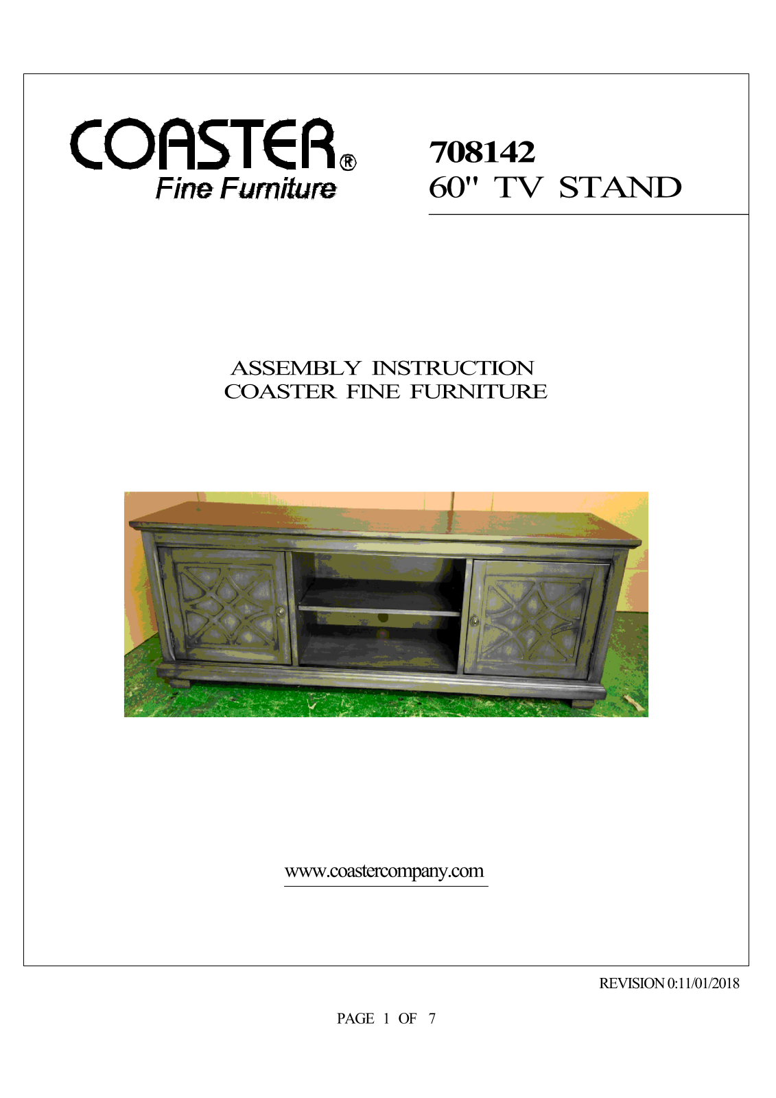 Coaster 708142 Assembly Guide