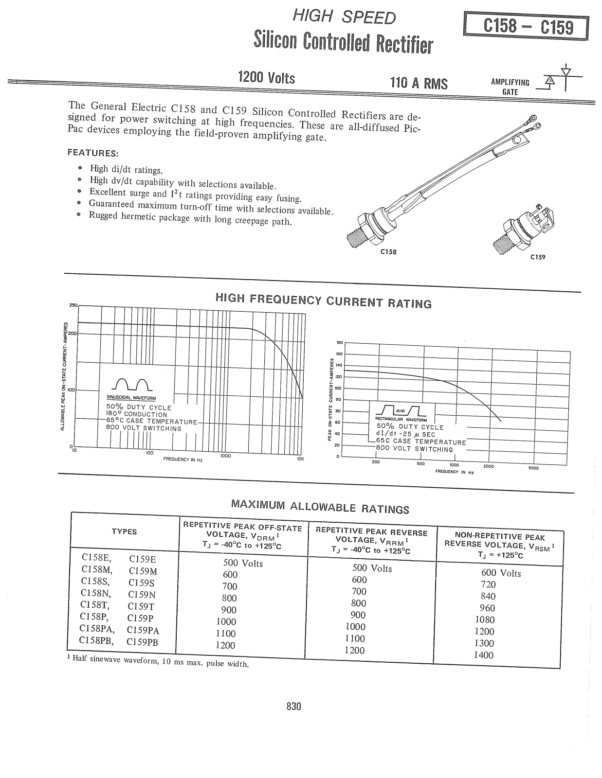 Powerex C159 Data Sheet