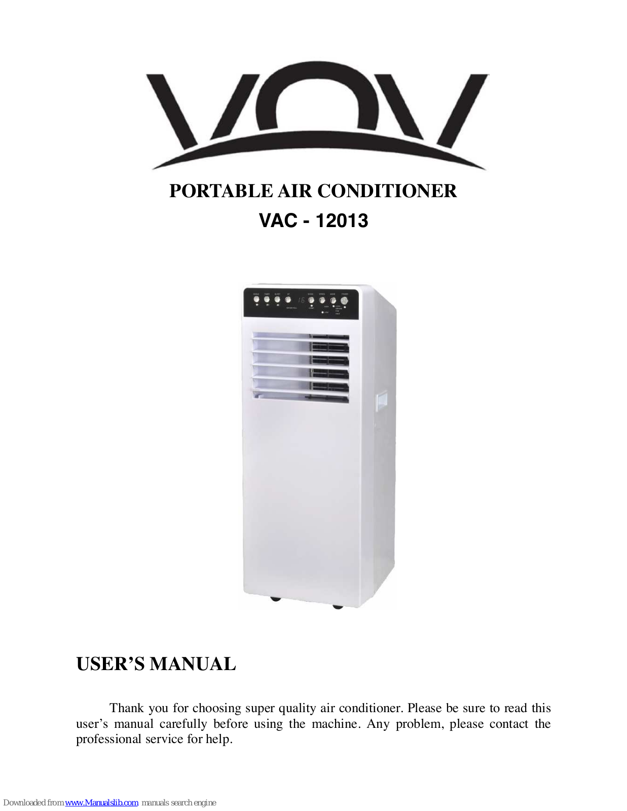 VOV VAC - 12013 User Manual