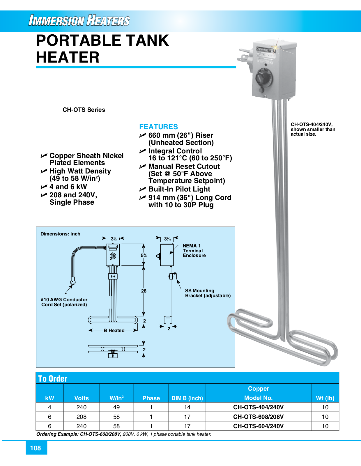 Omega CH-OTS-HEATER Specification - ManualMachine.com