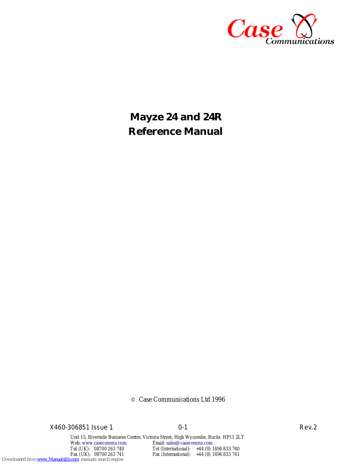 Case Communications Mayze 24, Mayze 24R Reference Manual