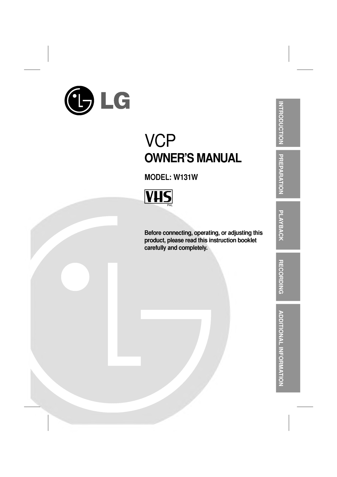 LG W131W User Manual