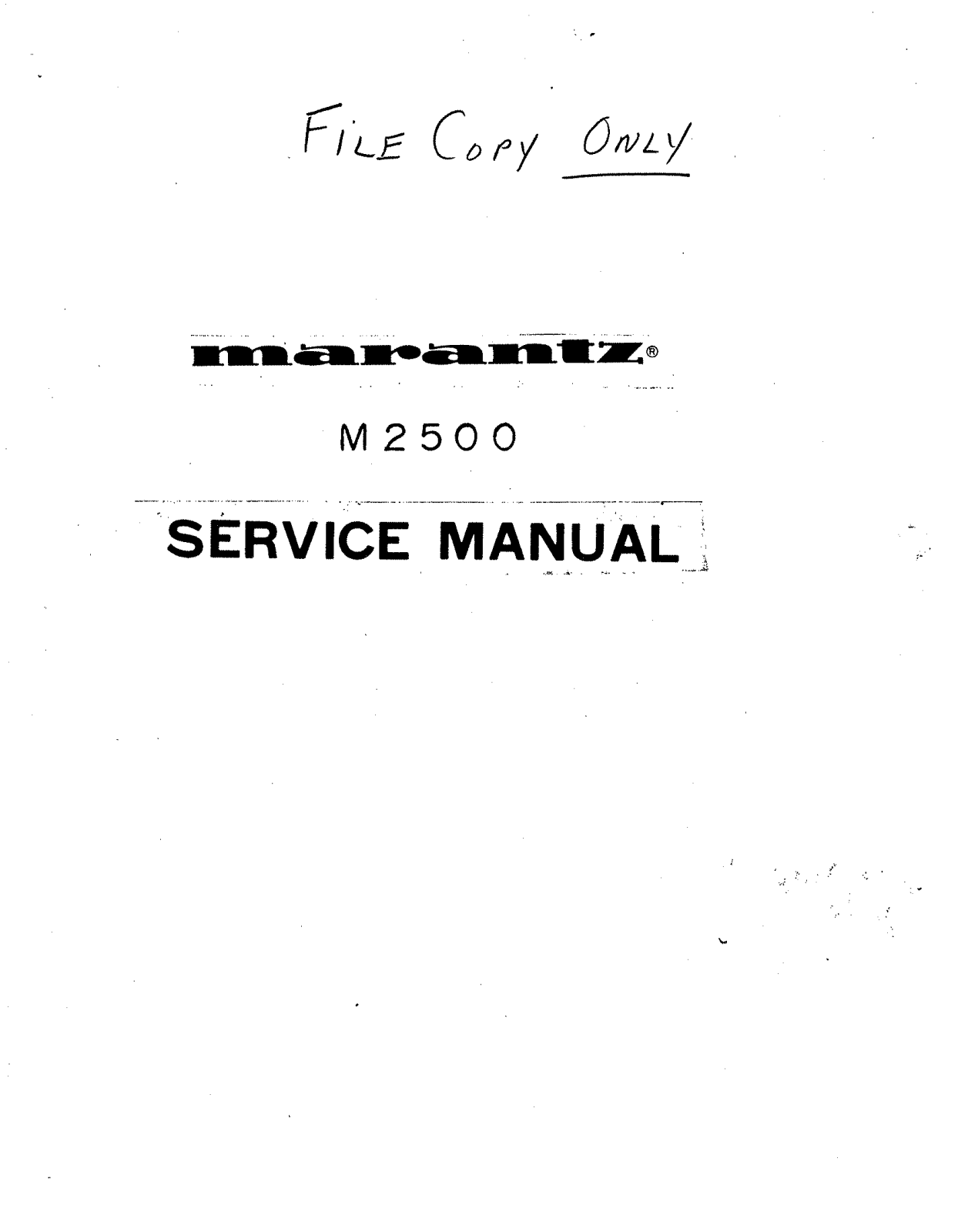 Marantz M2500SM Schematic